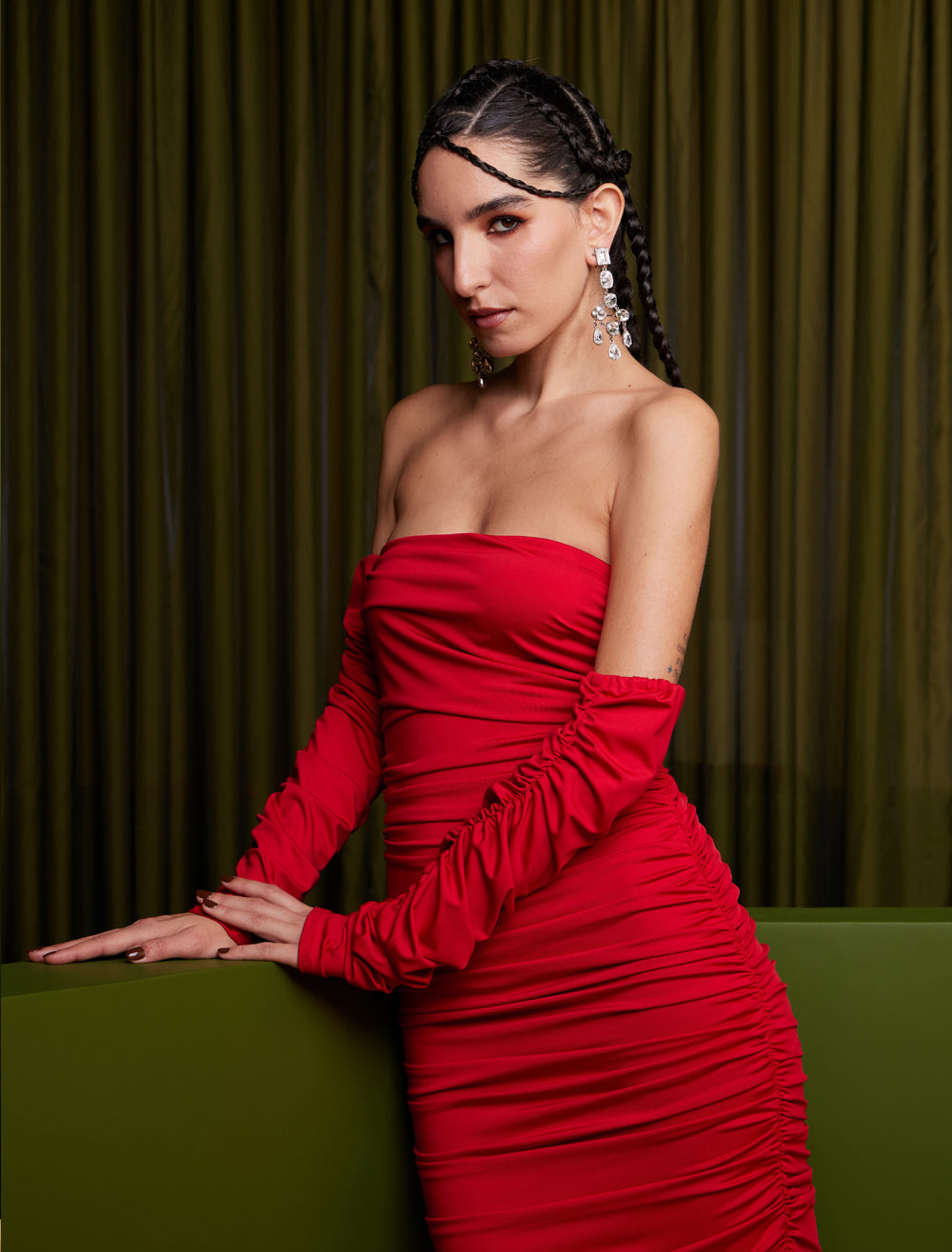 CARDI DRESS RED