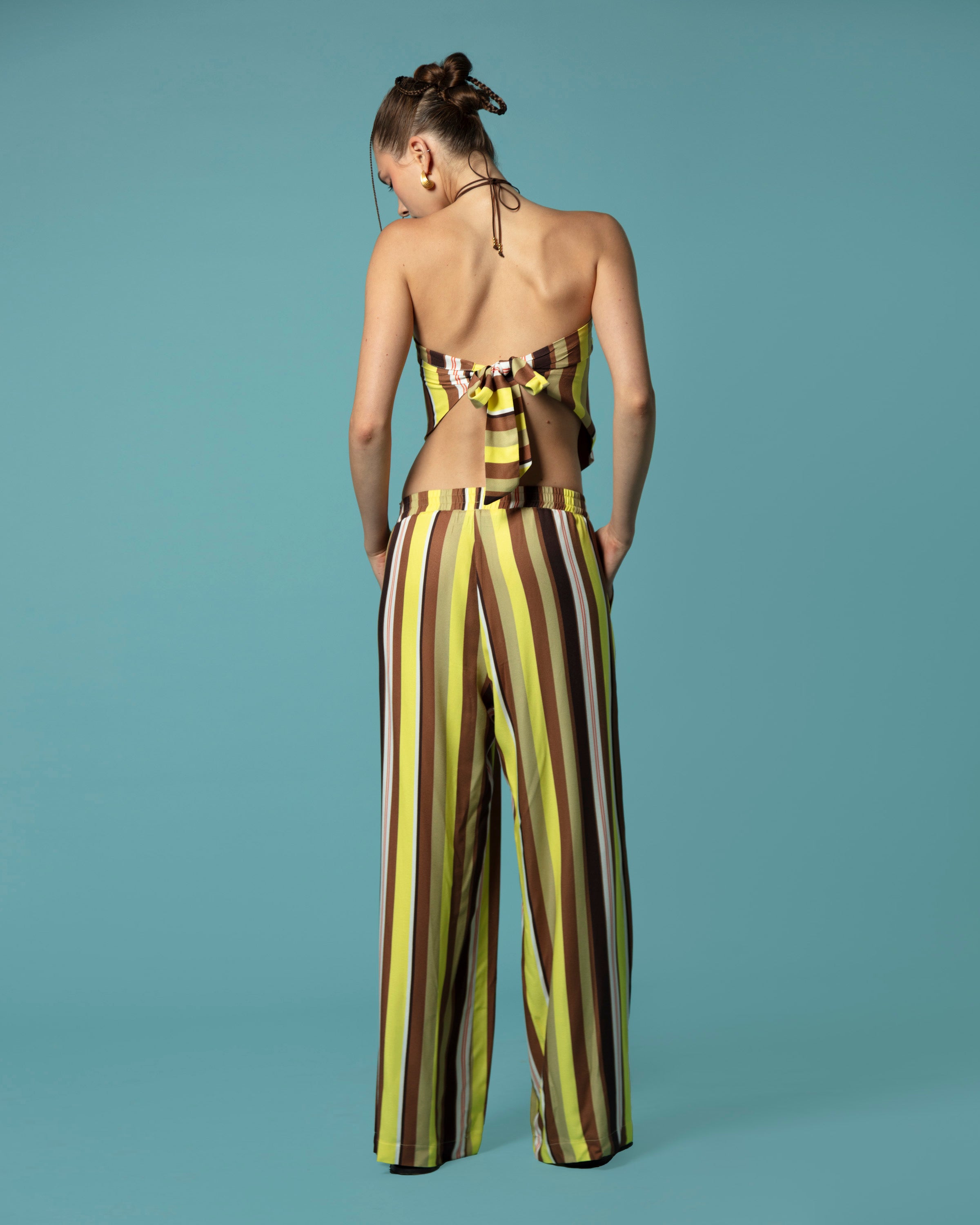 AVIRA SET RAYE MARRON/JAUNE