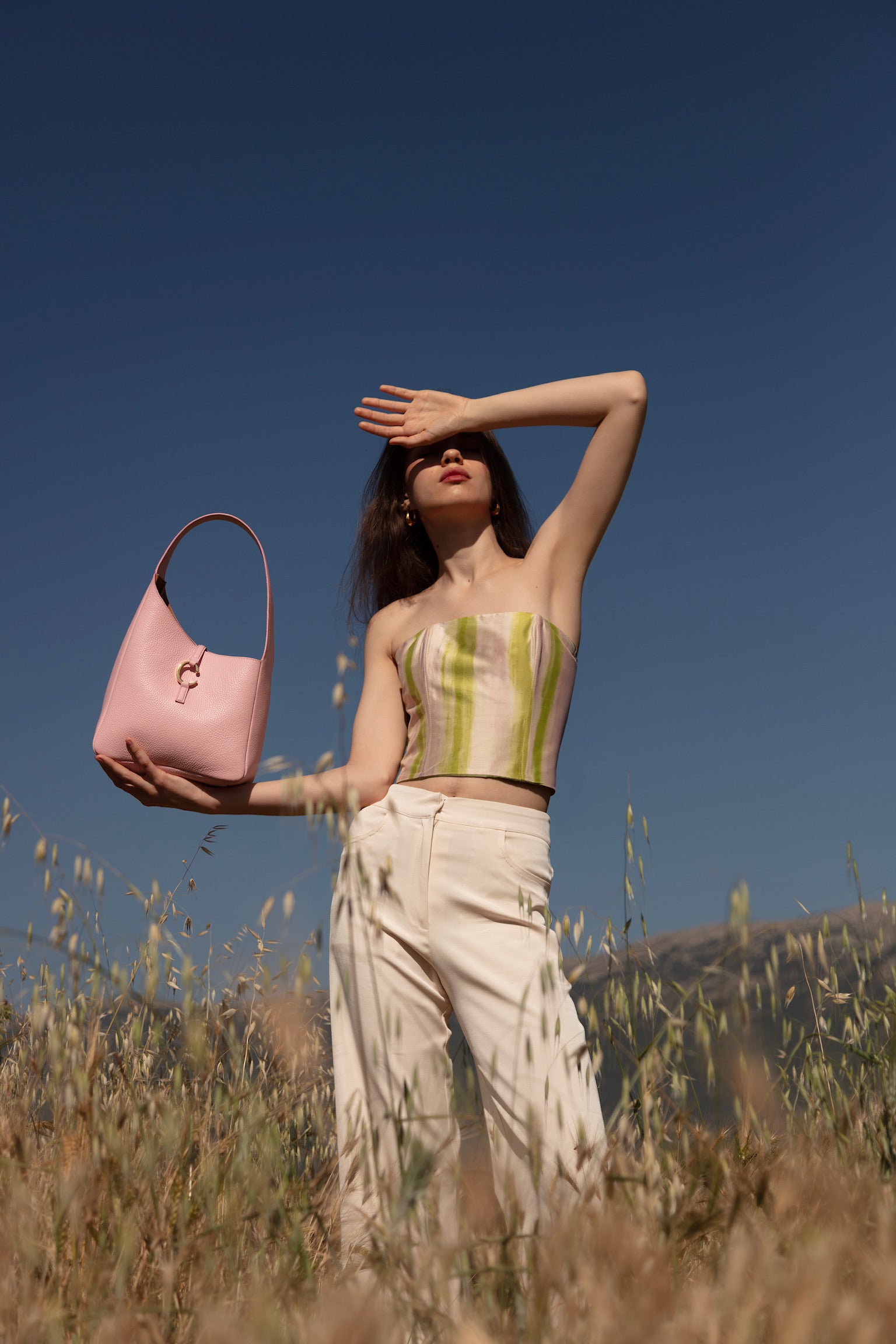 CABIRIA CORSET TAFFETA STRIPED PASTEL