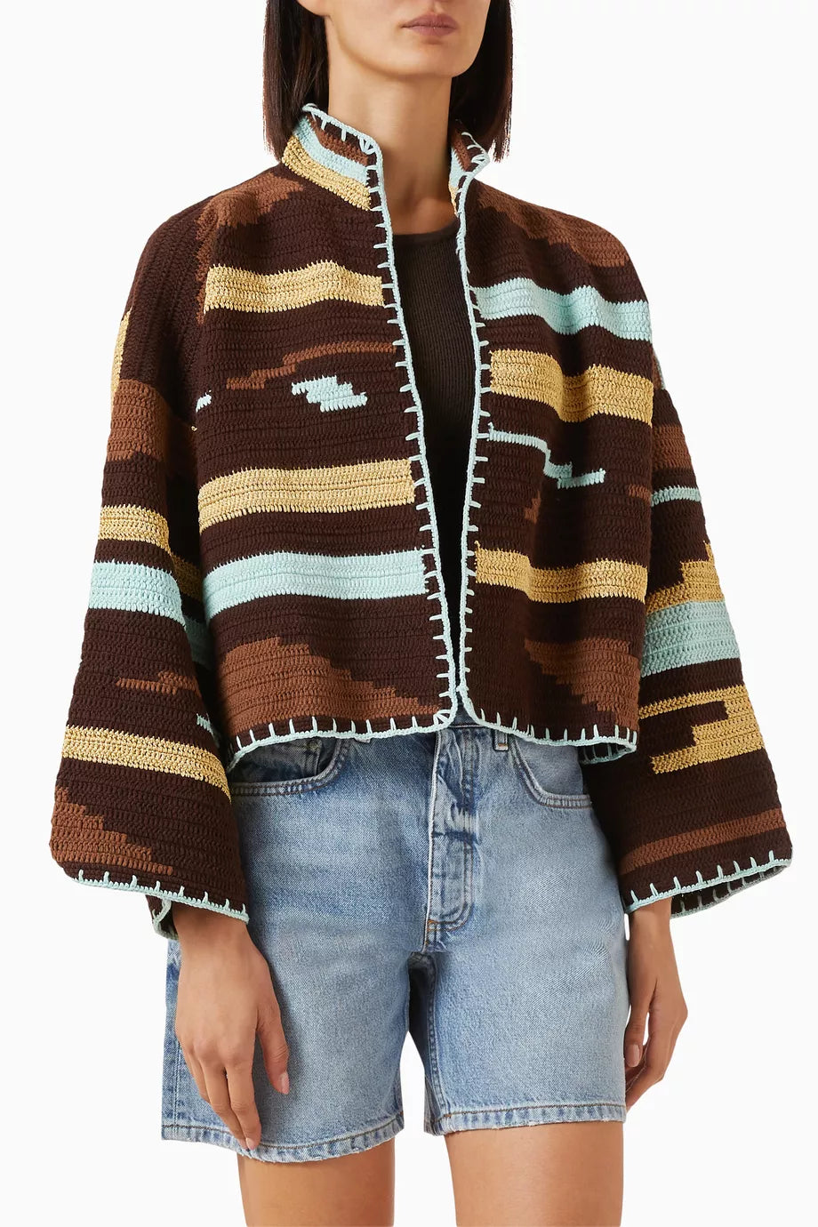 KIONA JACKET BROWN/AQUA OS