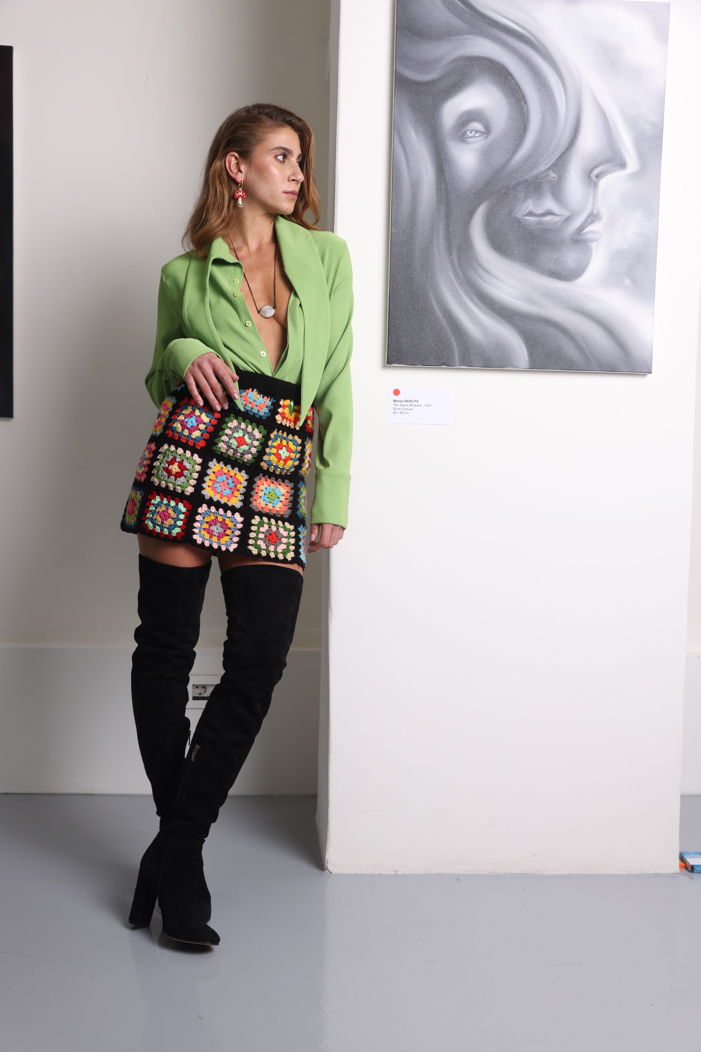SARAY SKIRT BLACK PASTEL