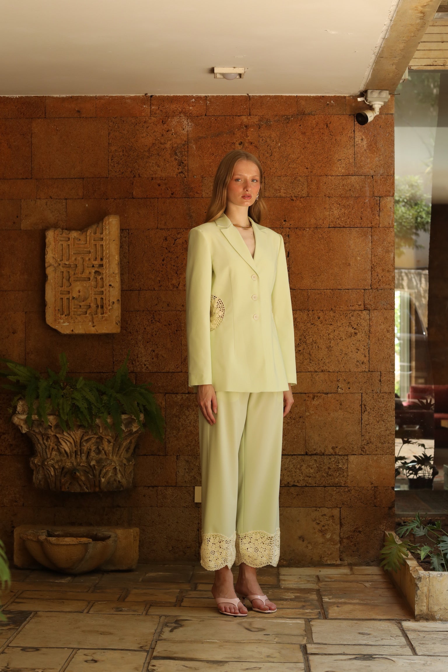 BEIRUT BLAZER MINT WITH CROCHET