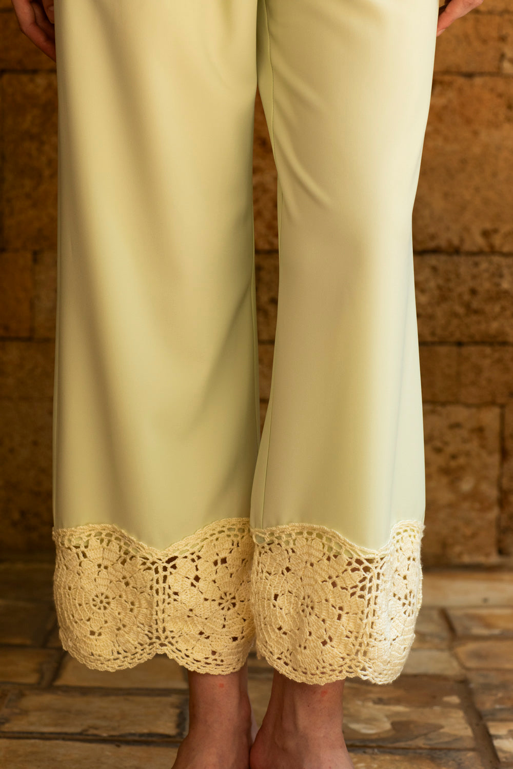 DONIS PANTS MINT WITH CROCHET