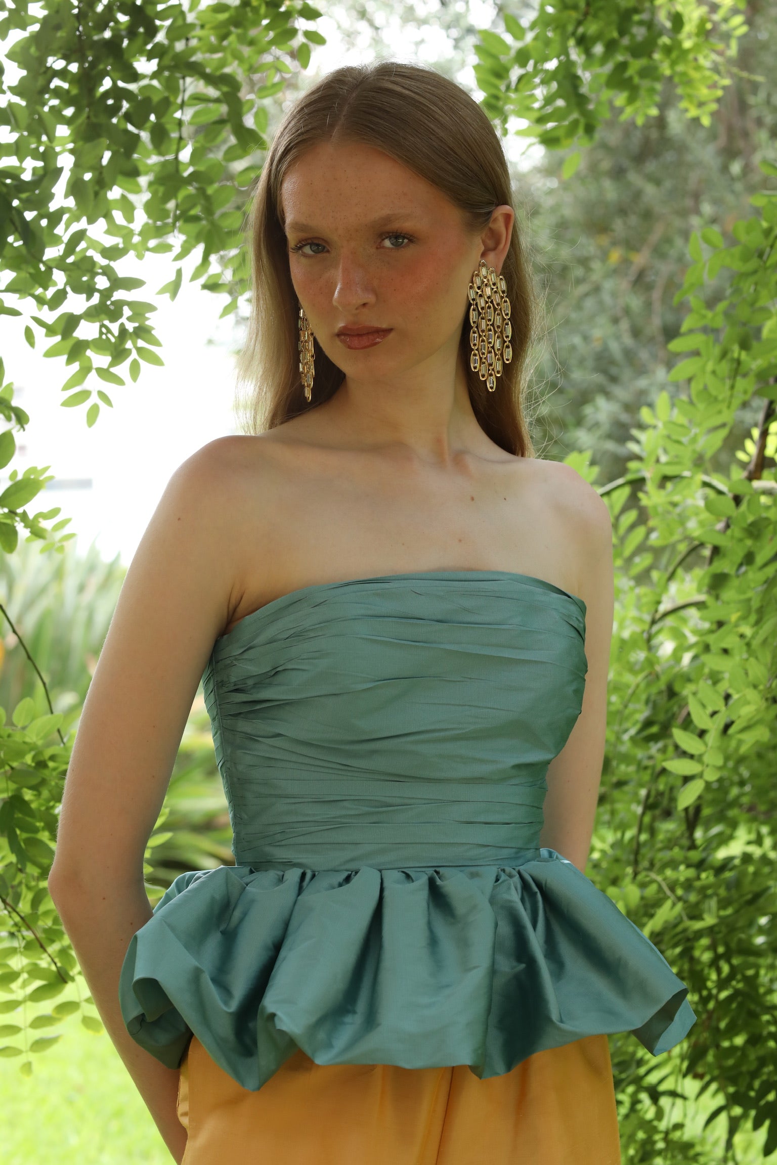 THEA TOP TAFFETA BLUE