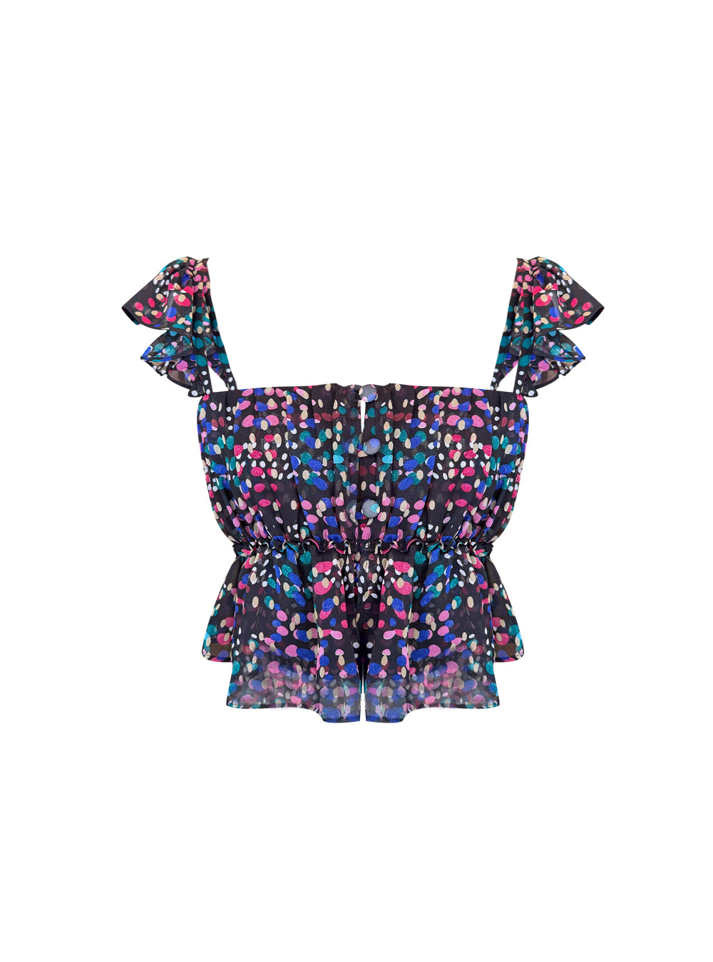 BLOOM TOP POINTILLE NOIR
