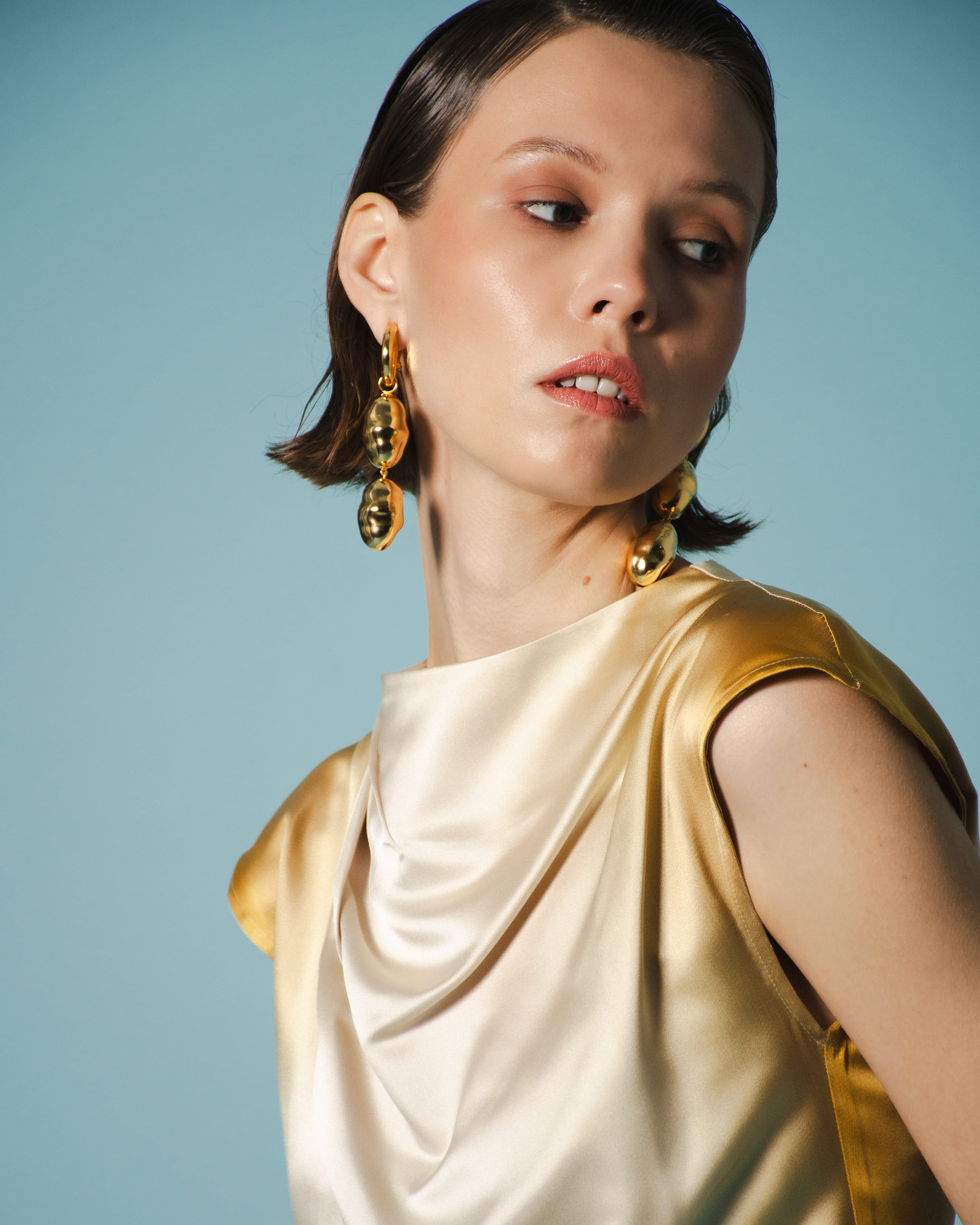 NOOR DRESS SOIE DEGRADE GOLD