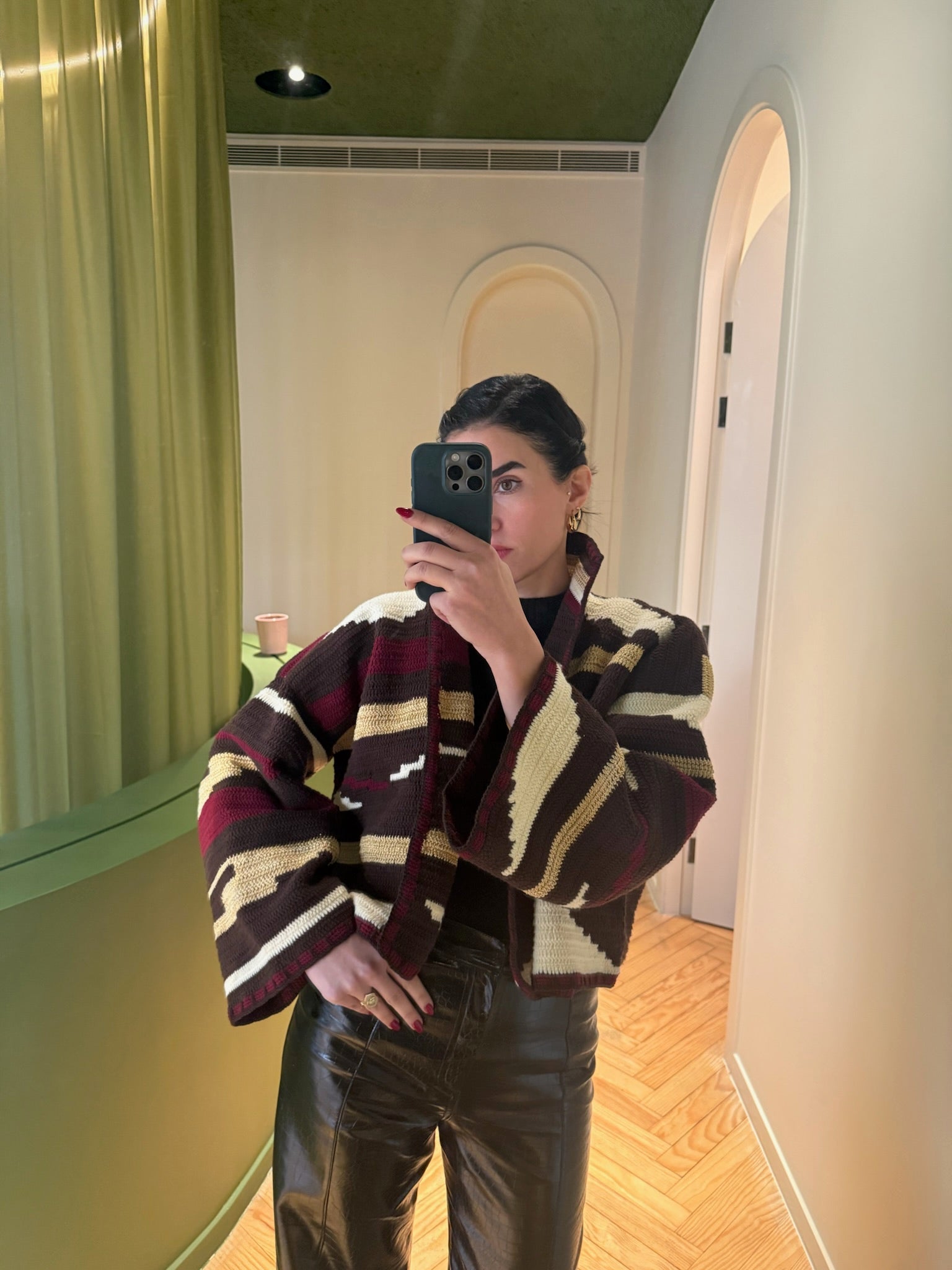 KIONA JACKET BROWN/BURGUNDY OS