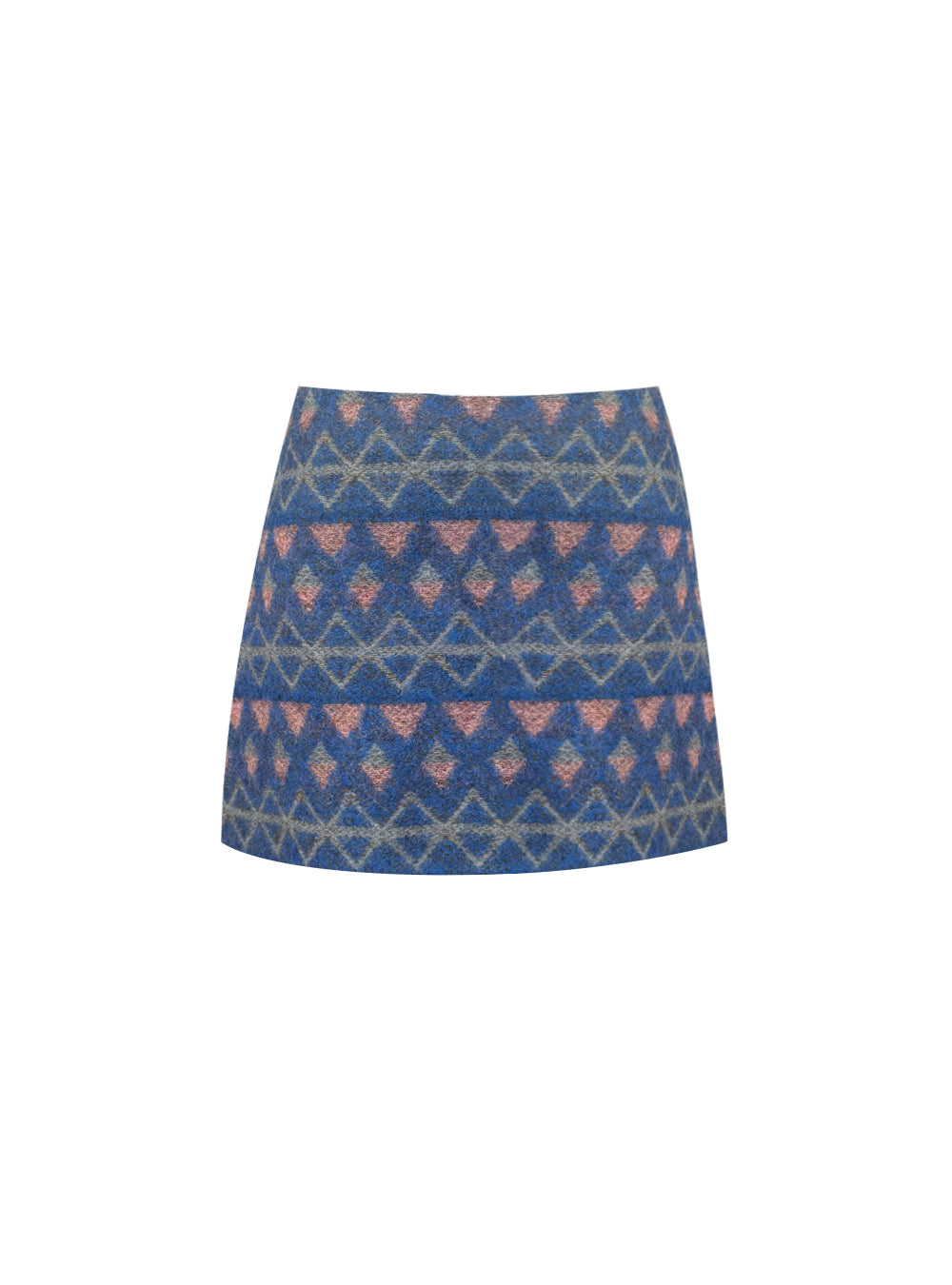 INES SKIRT MOHAIR LOSANGES RAYE BLUE