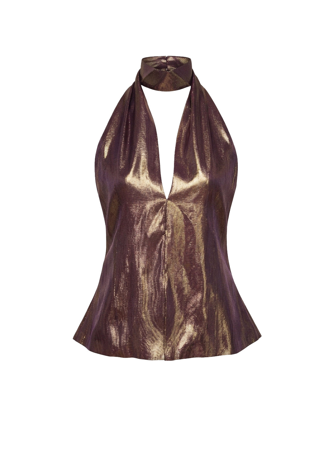 KELLY TOP VOILE PURPLE/GOLD