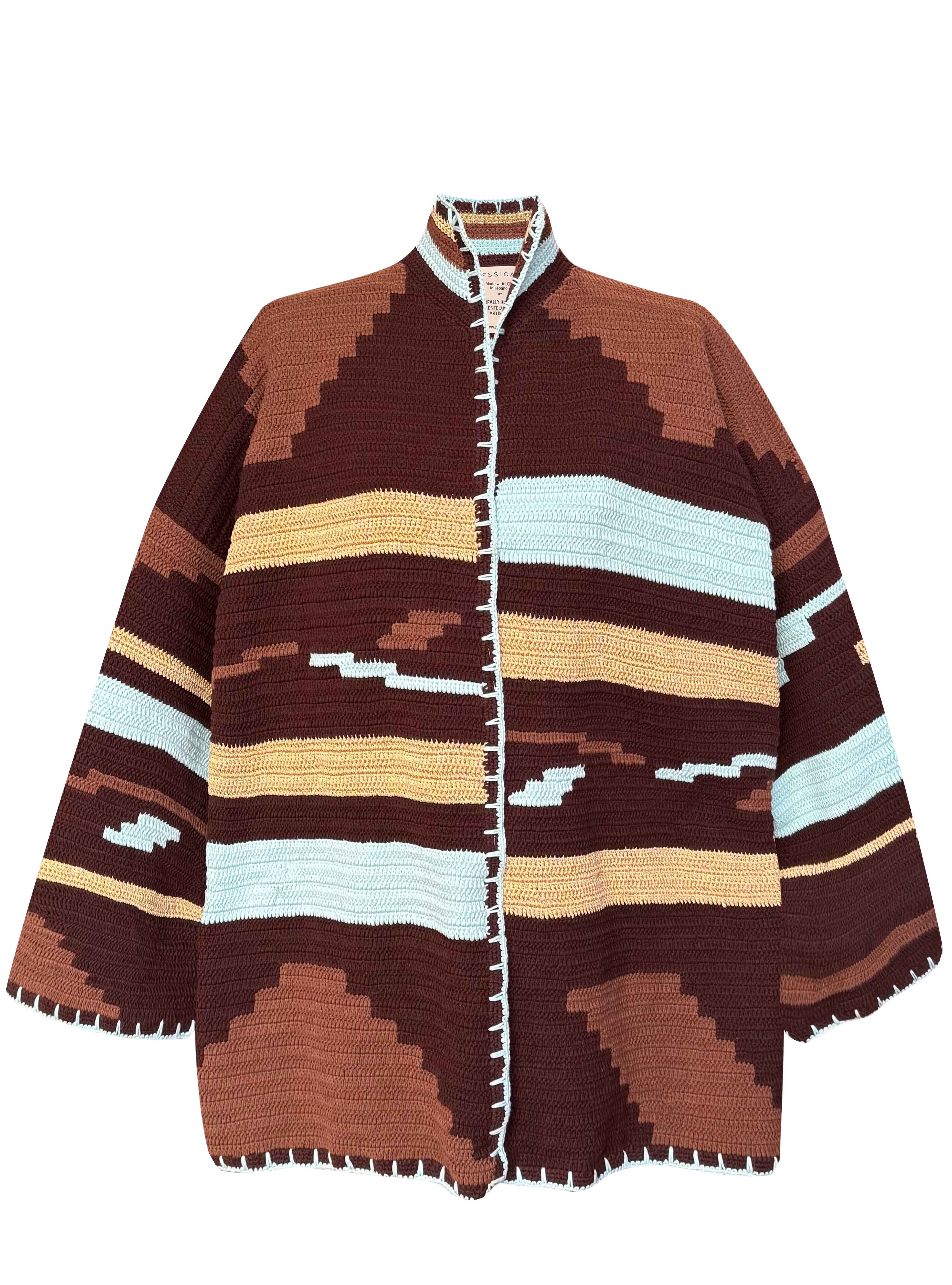 KIONA JACKET LONG BROWN/AQUA OS