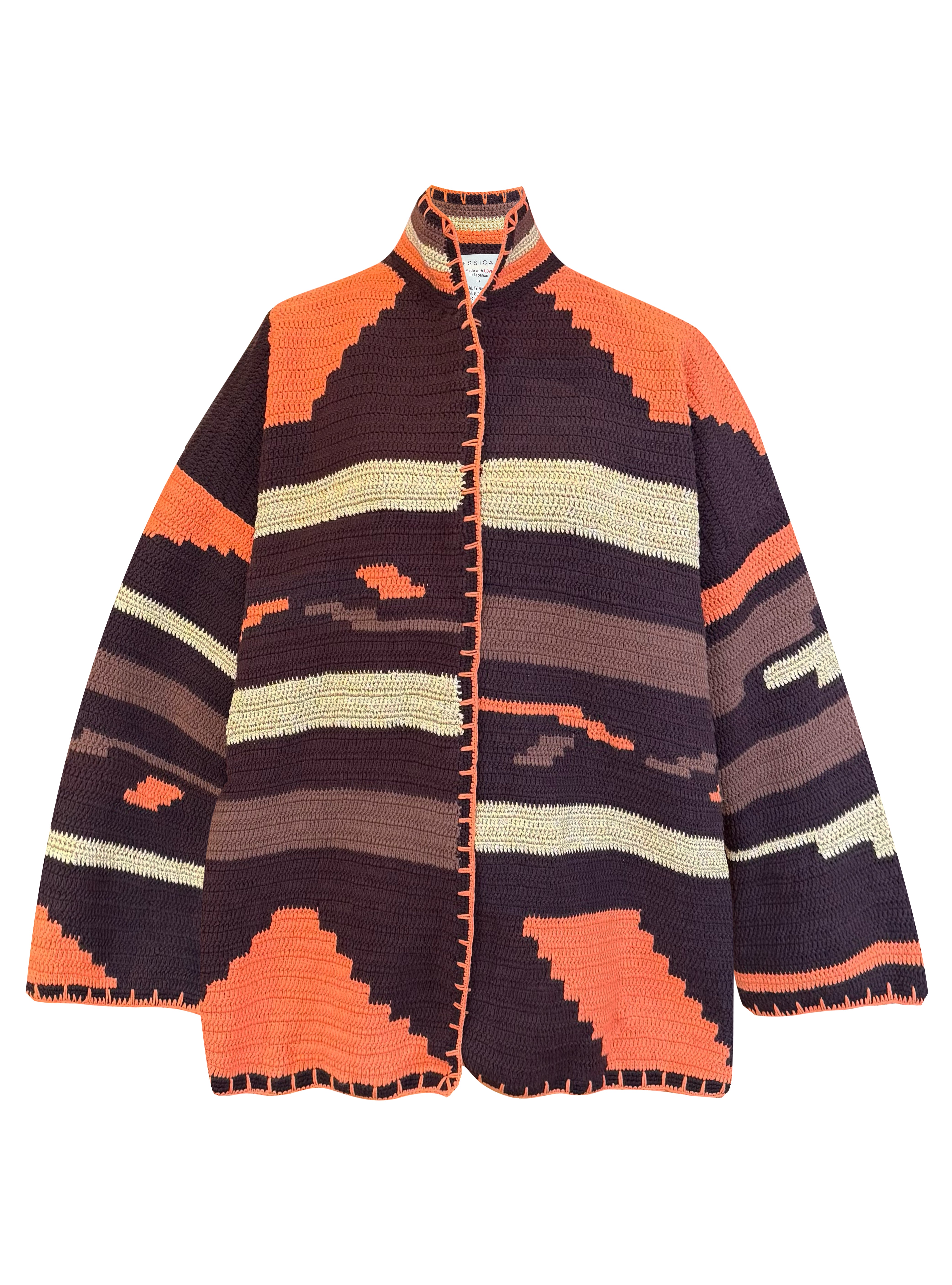 KIONA JACKET LONG BROWN/ORANGE OS