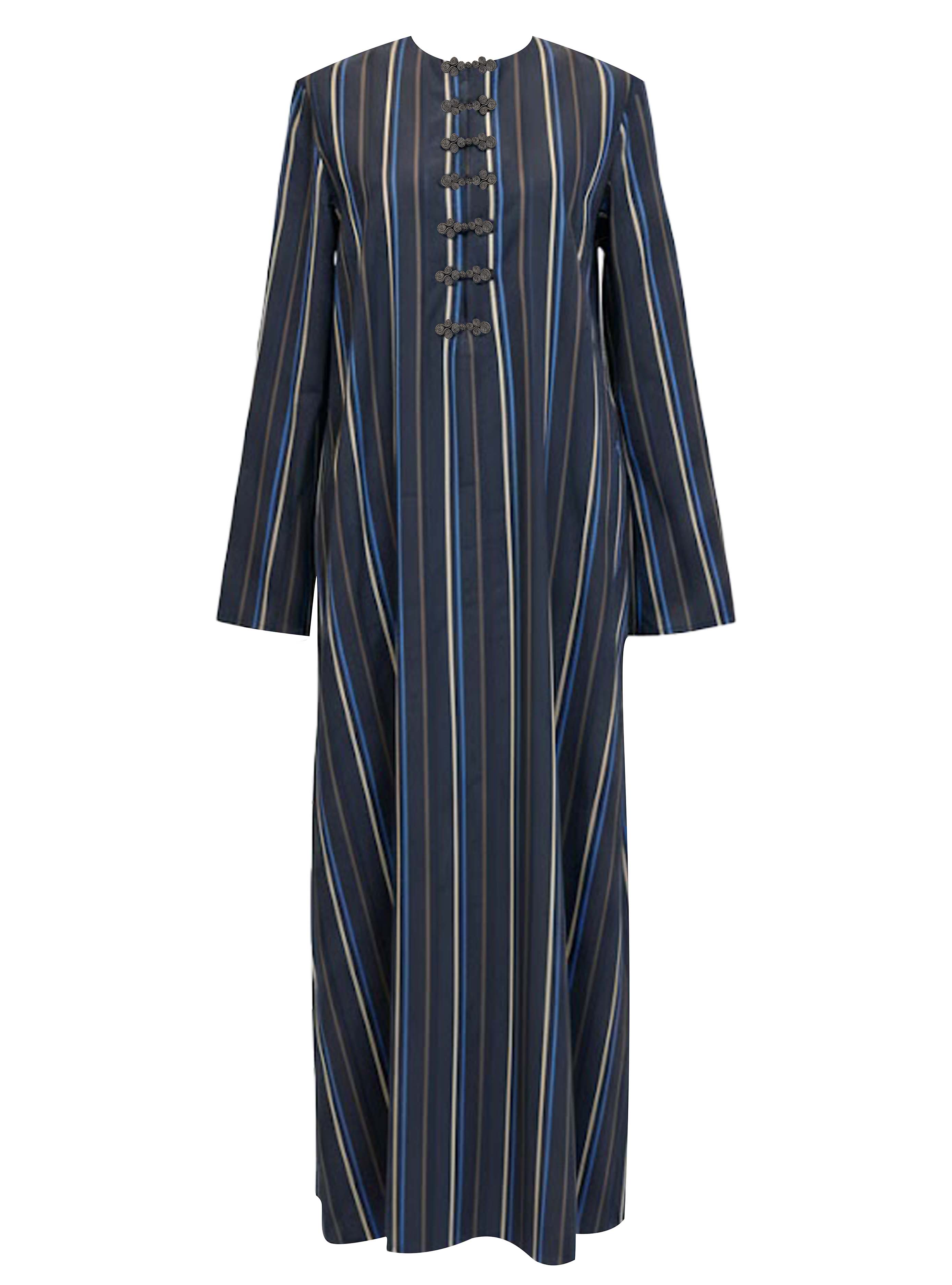 LUEUR DRESS LIN RAYE TRICOLOR