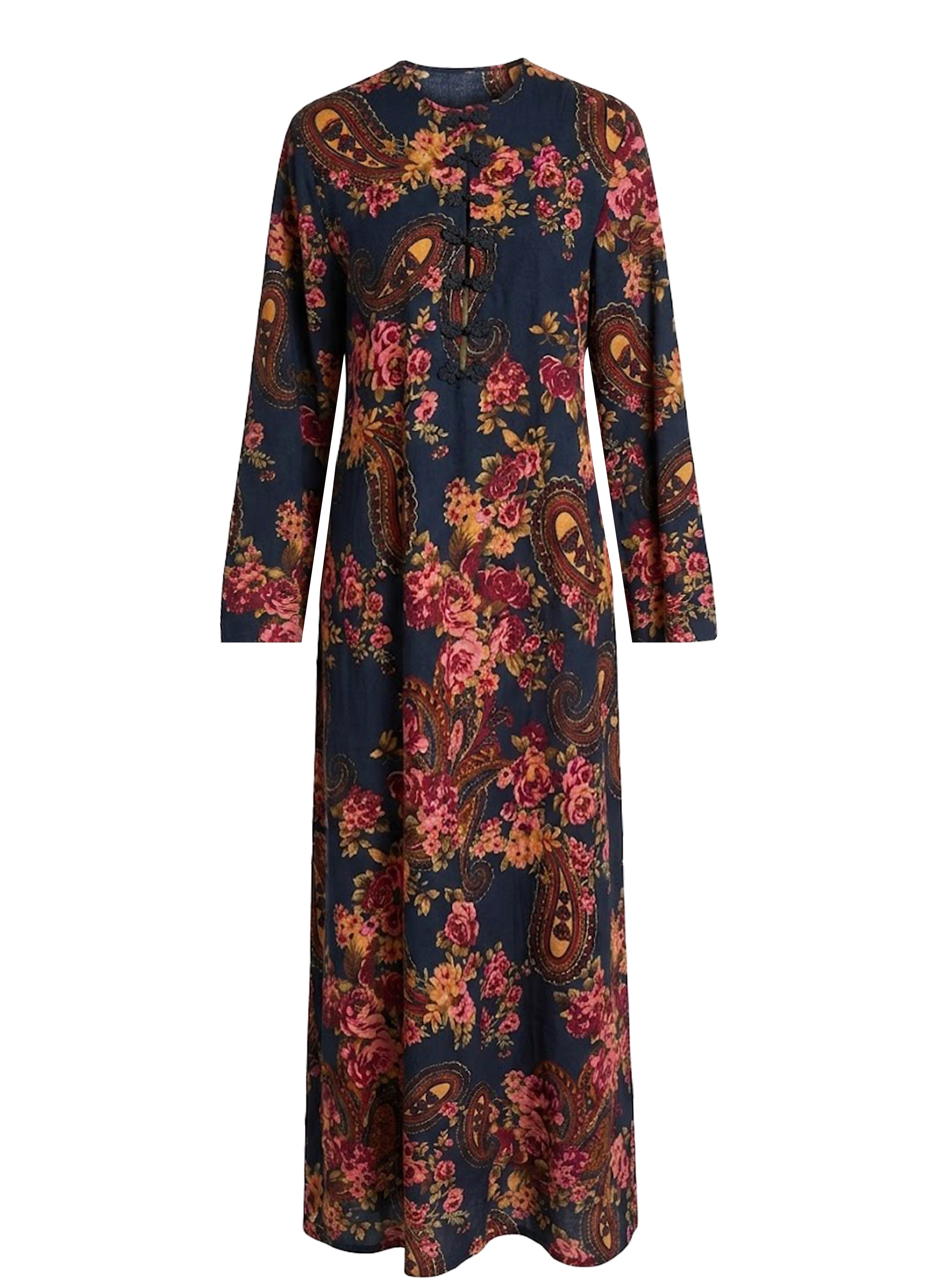 LUEUR DRESS CORDUROY PAISLEY BLACK