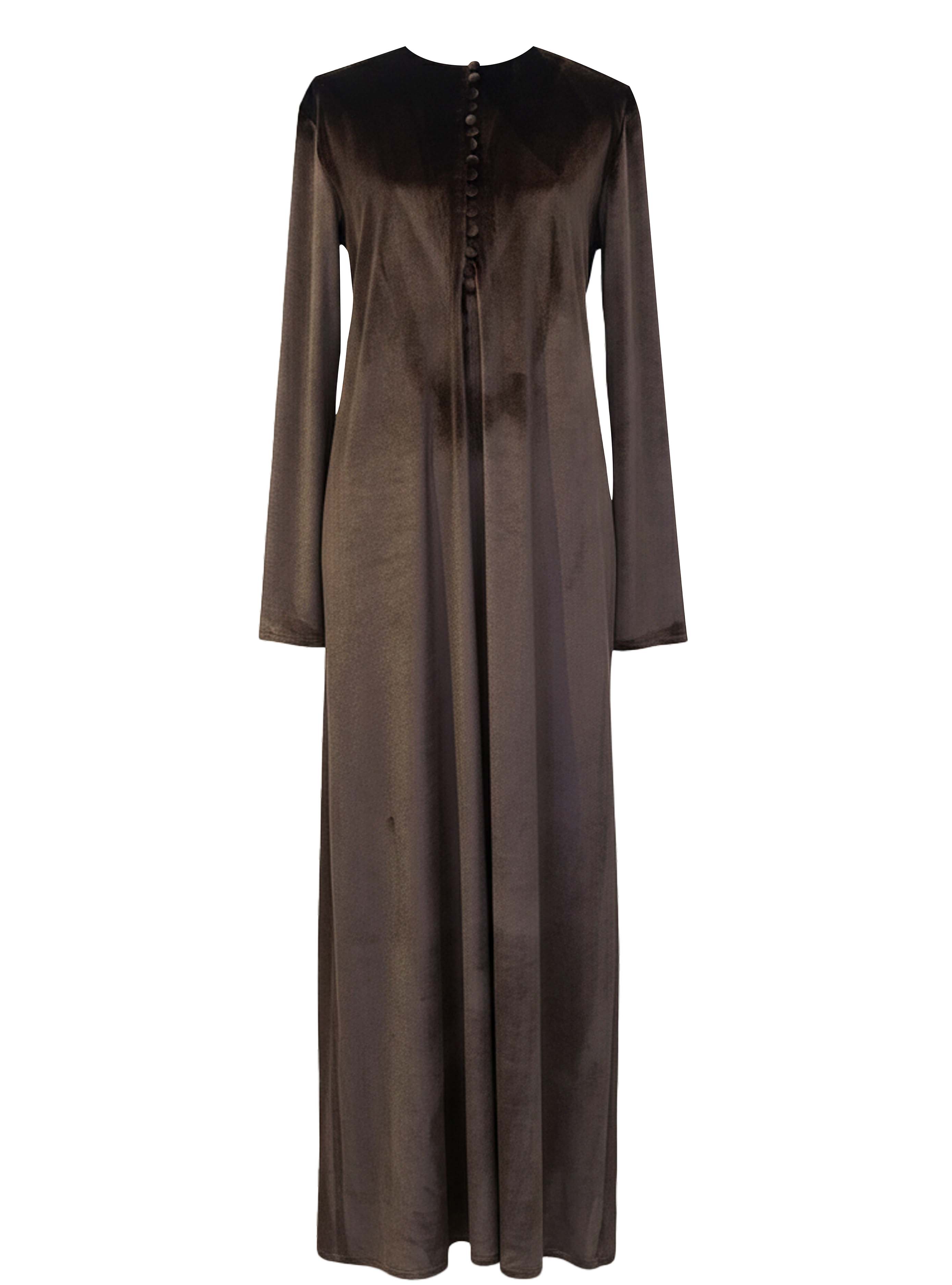 LUEUR DRESS VELVET BROWN
