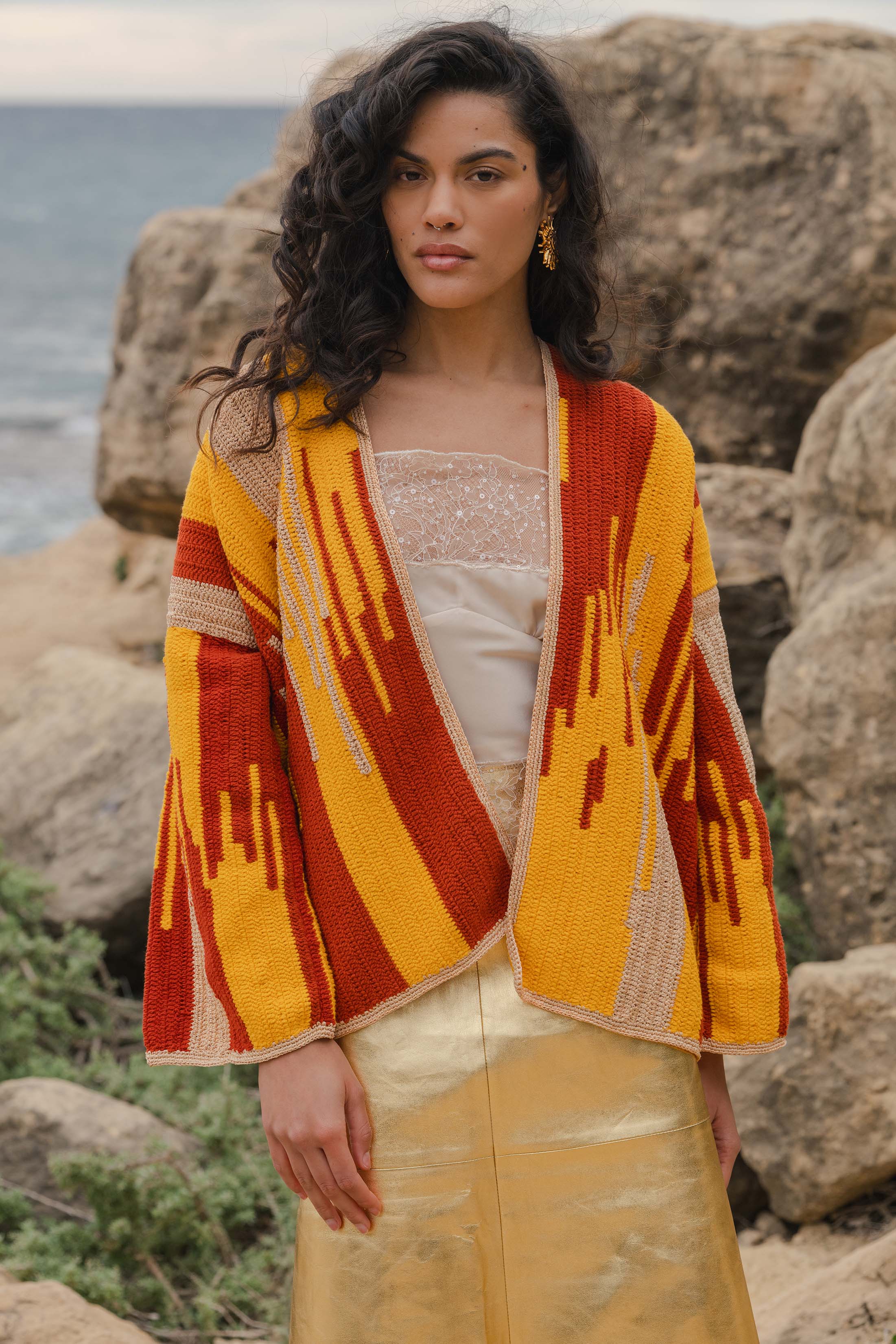 JADE JACKET BRICK/GOLD/MUSTARD