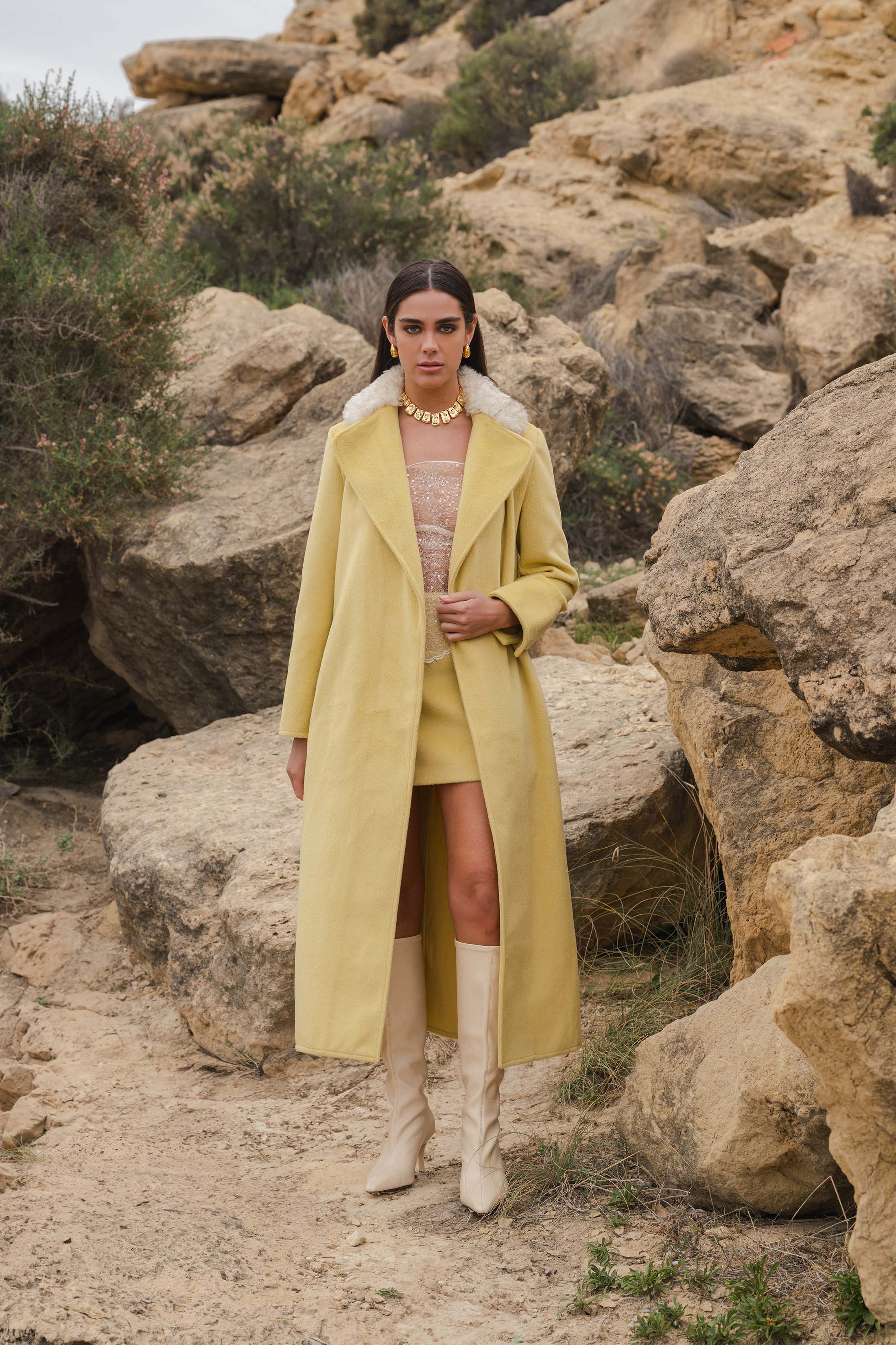 INES SKIRT WOOL YELLOW