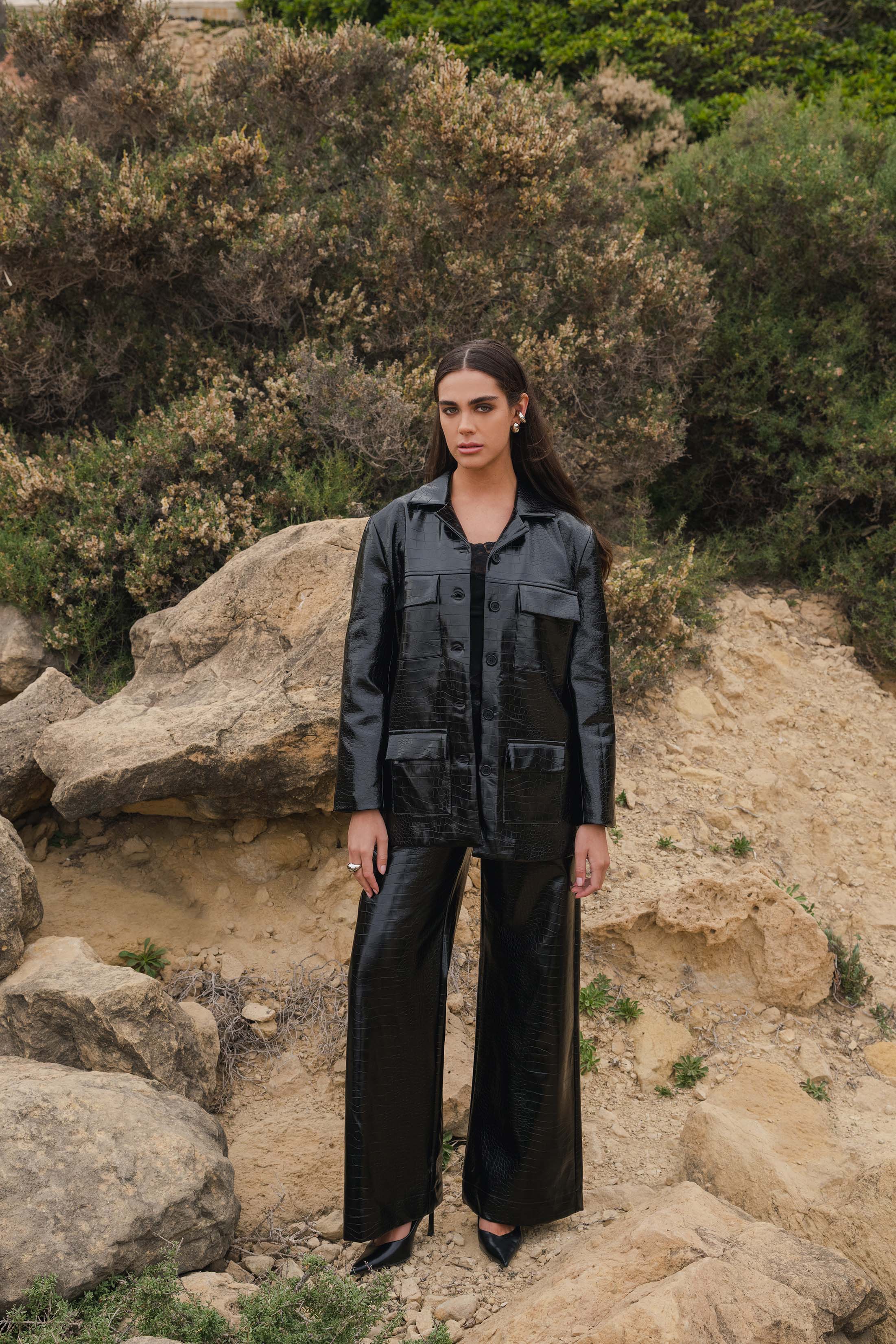 LIONA PANTS CROCO BLACK