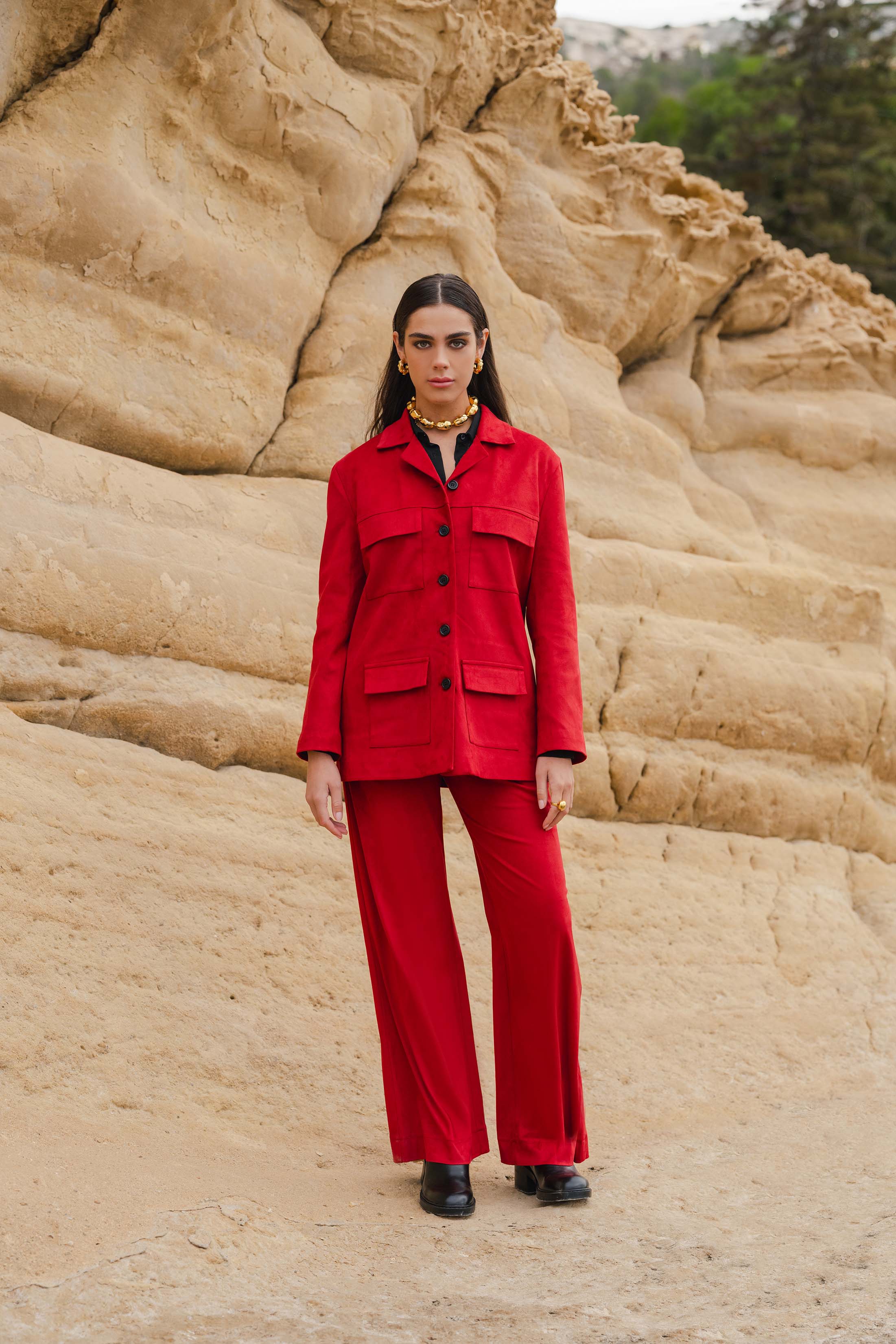 LIONA PANTS SUEDE RED