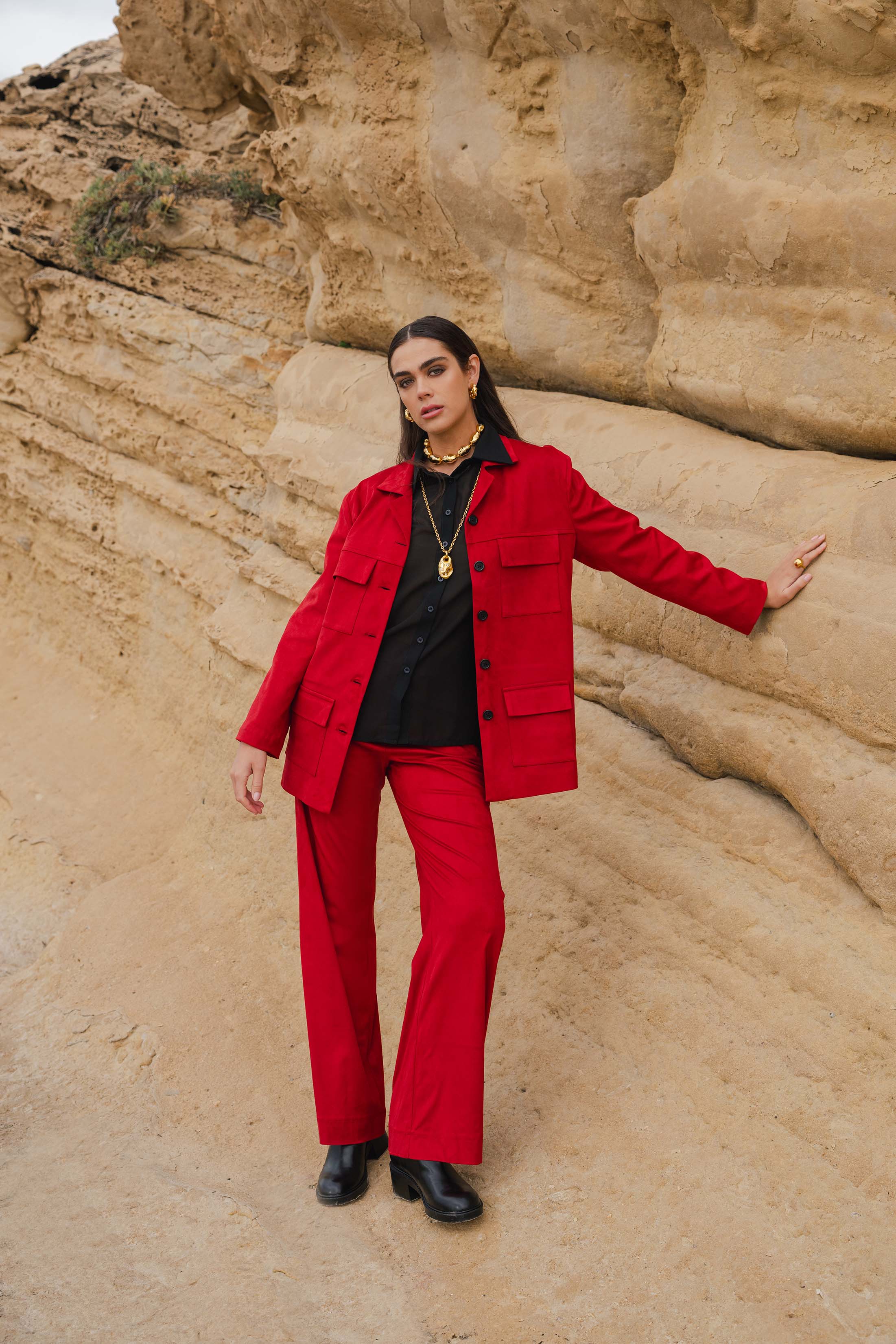 LIONA PANTS SUEDE RED