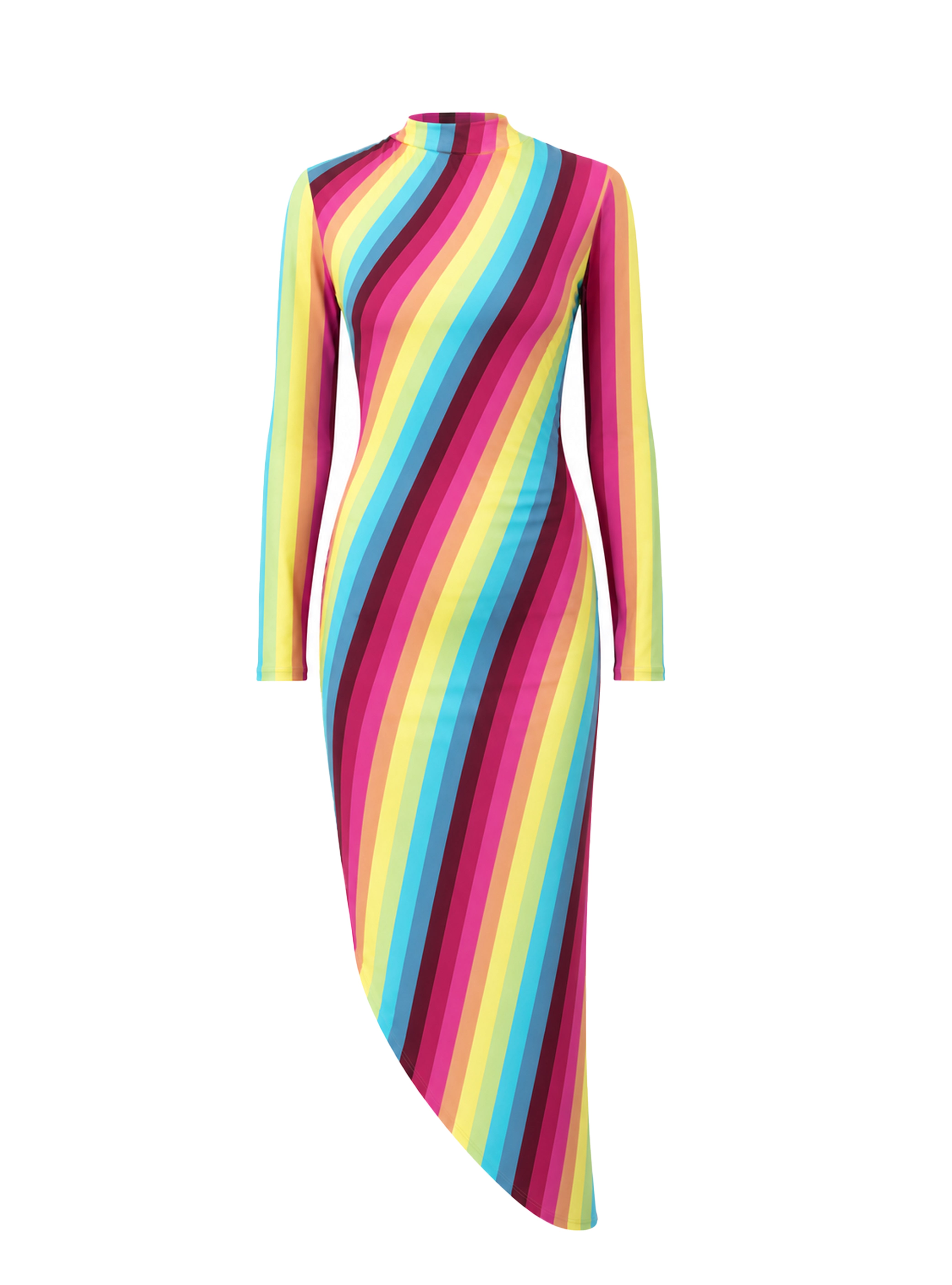 RIO DRESS PASTEL STRIPED MULTICOLOR