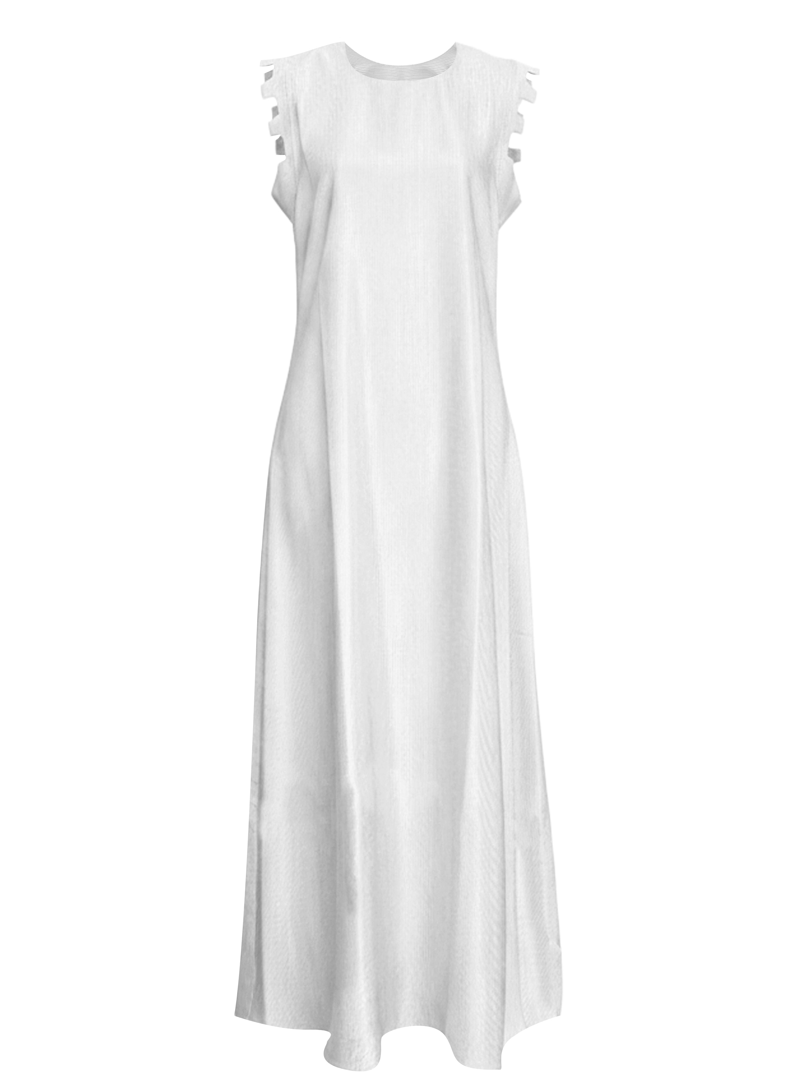 ROMY DRESS SILK STRIPED SILVER