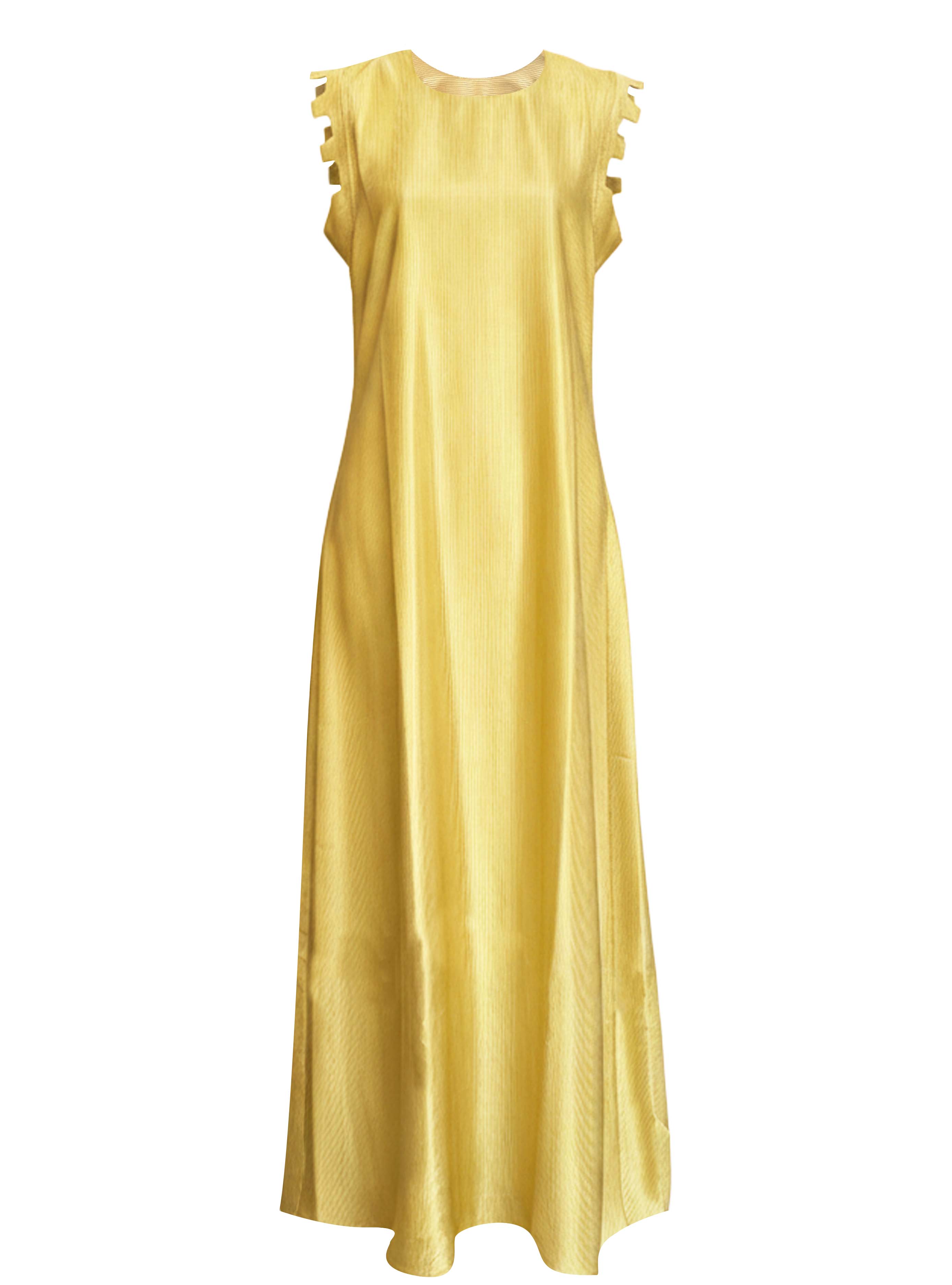 ROMY DRESS SILK STRIPED LIME