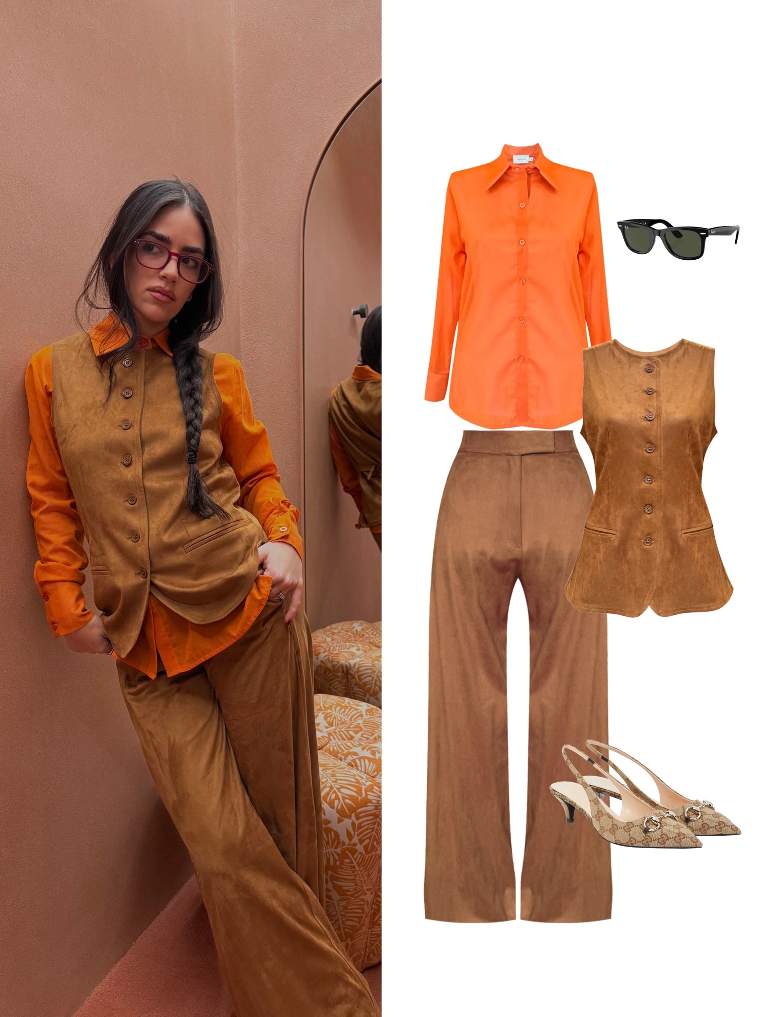 LIONA PANTS SUEDE CAMEL