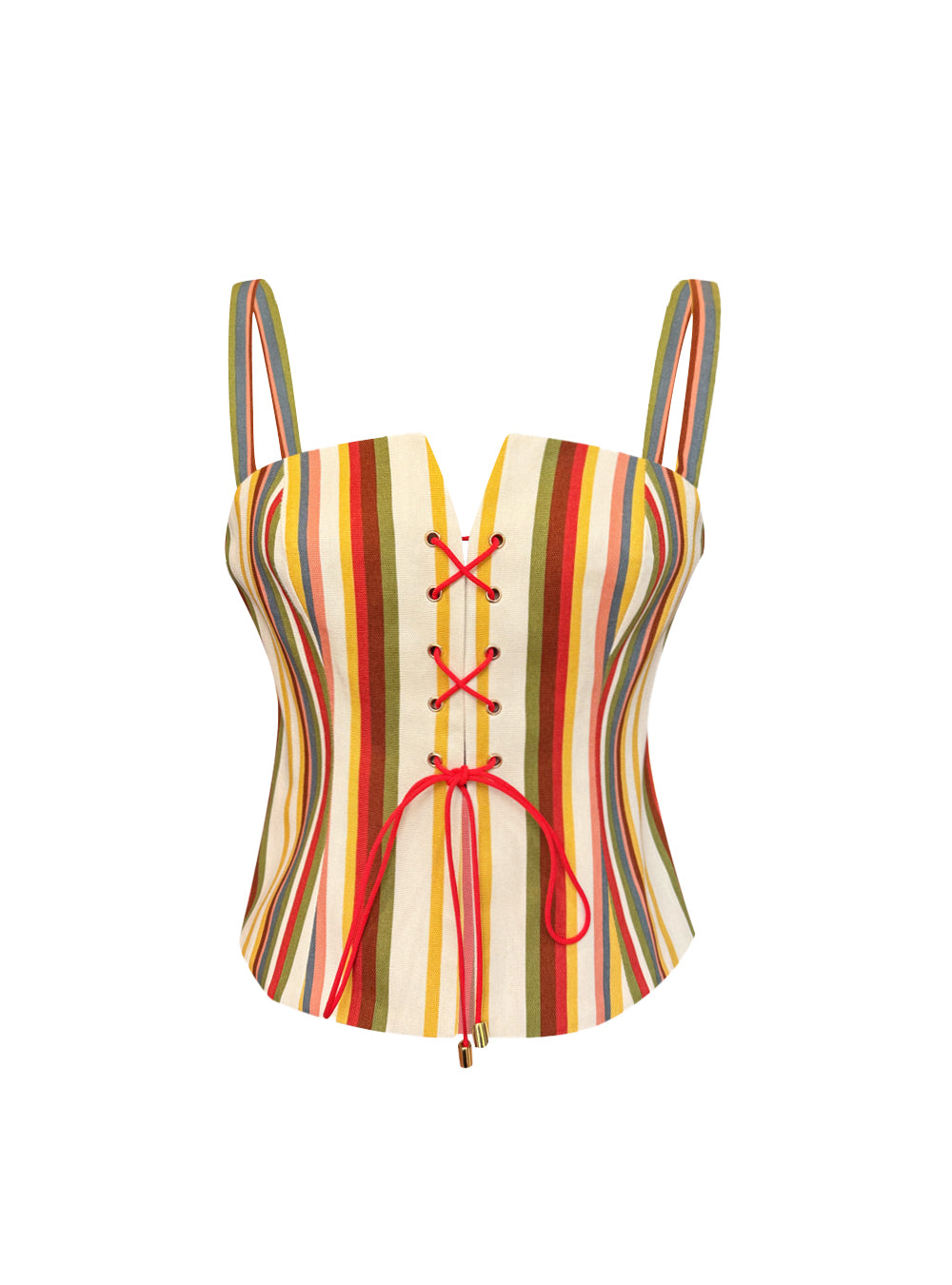 VALERIA CORSET LIN RAYE MULTICOLOR