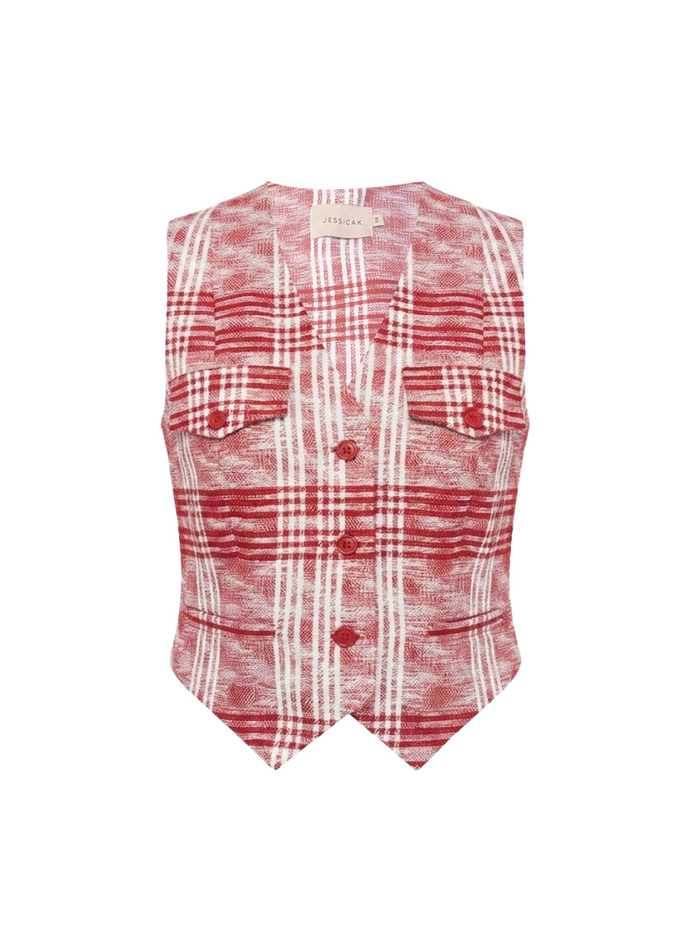 VESPER GILET CARREAUX RED