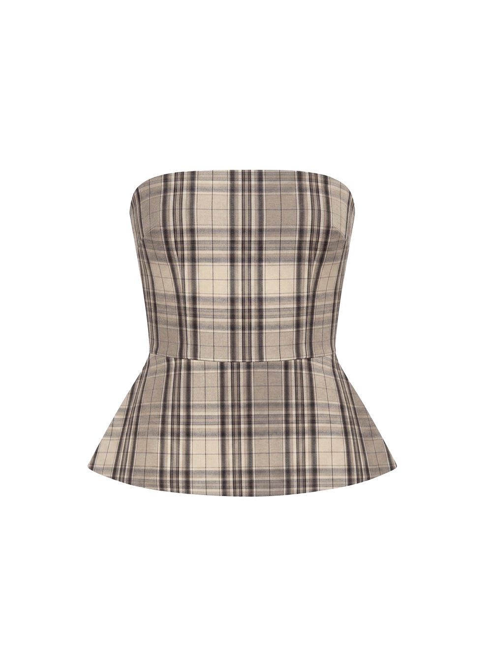 VEYA CORSET TAFFETA CARREAUX BEIGE