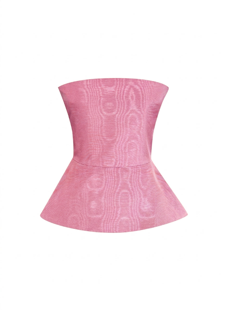 VEYA CORSET TAFFETA WAVY PINK