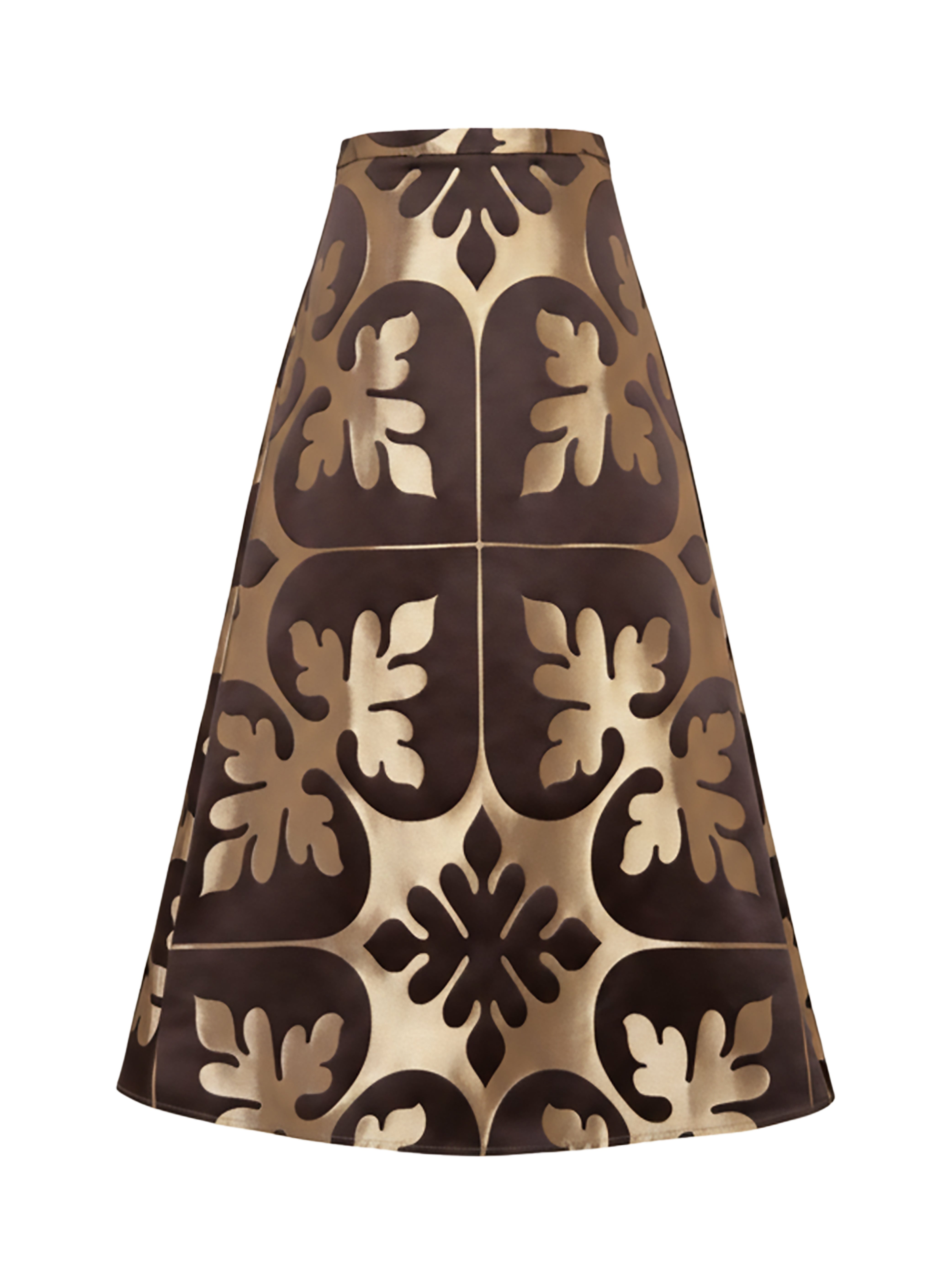 VINA LONG SKIRT JACQUARD MARRON/GOLD