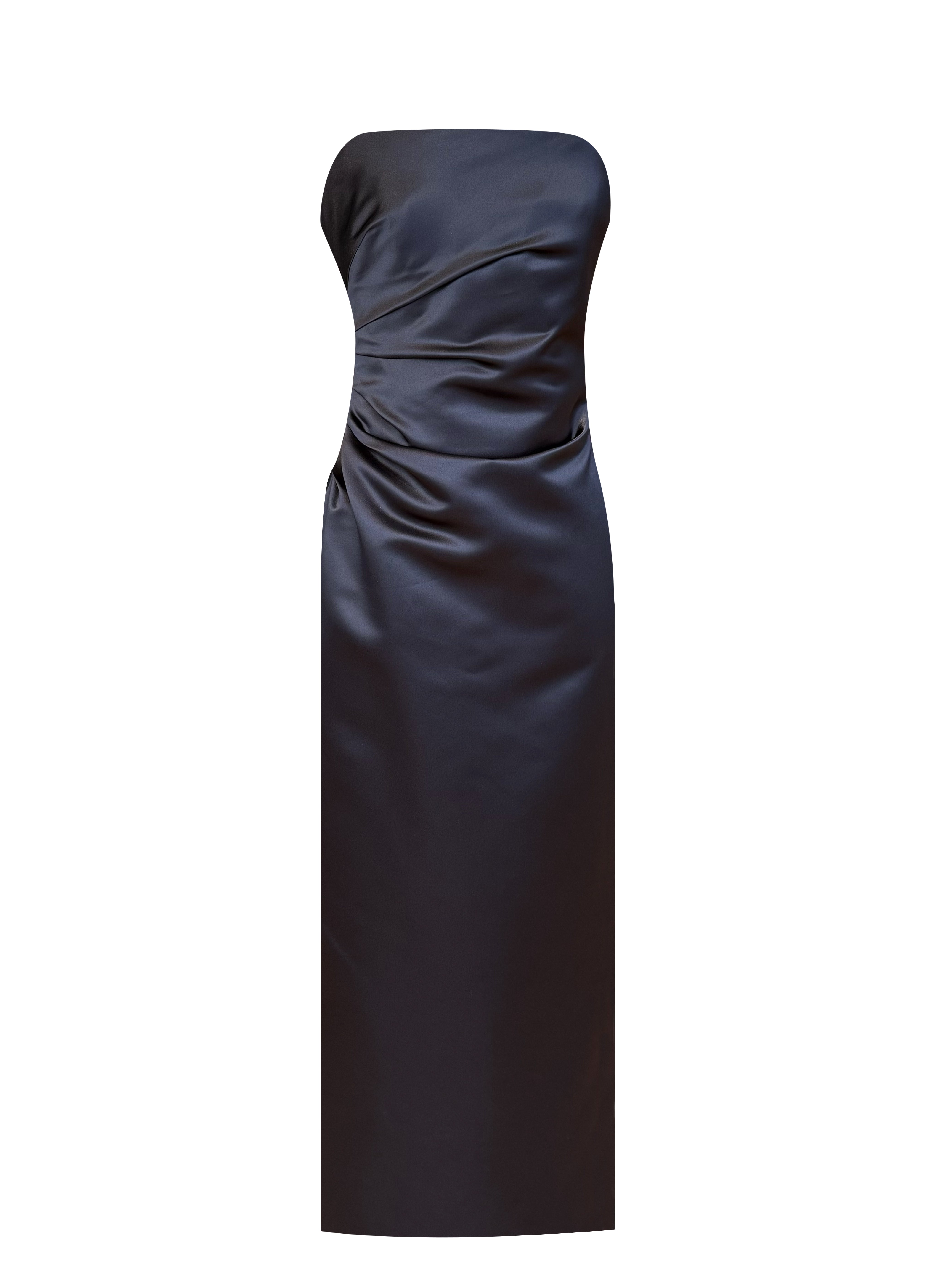 VIREL DRESS SATIN BLACK