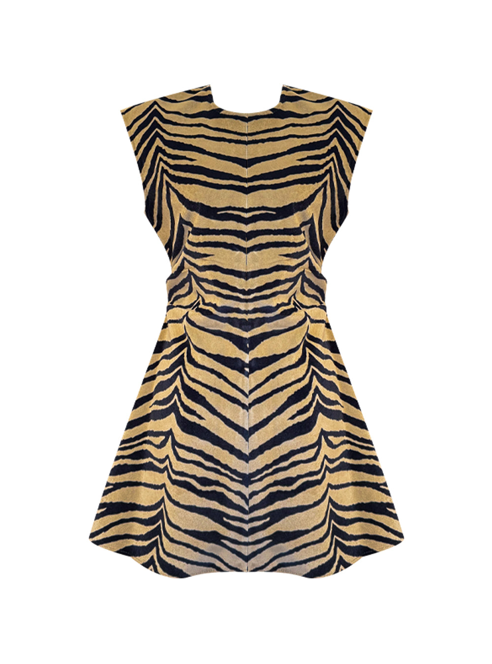 ZEBRE DRESS ZEBRA CAMEL