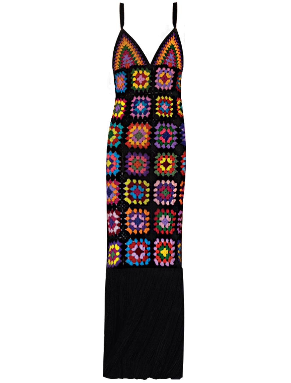 SASKIA KNIT LONG DRESS BLACK