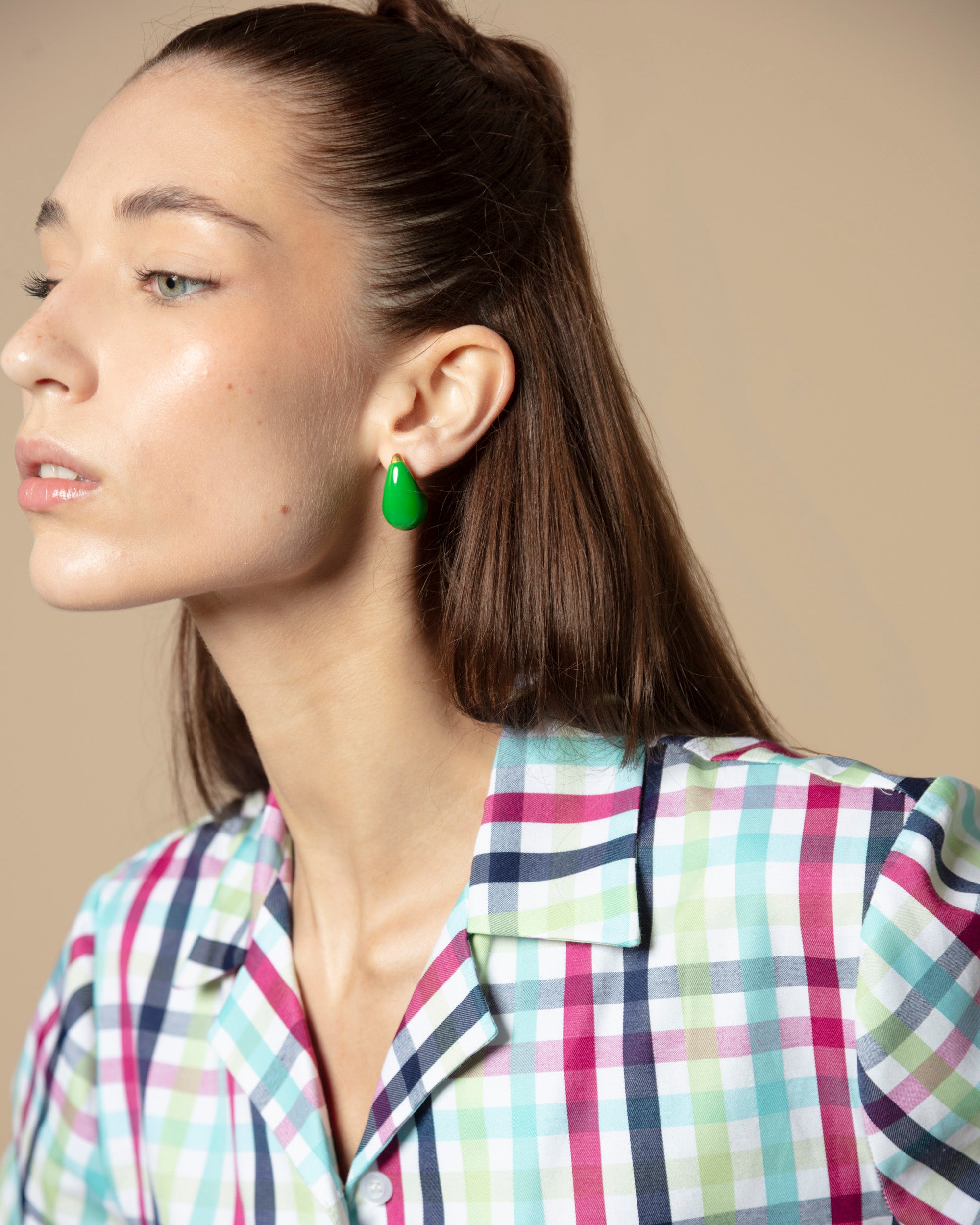 TEARDROP EARRINGS GREEN