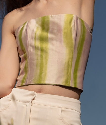 CABIRIA CORSET TAFFETA STRIPED PASTEL