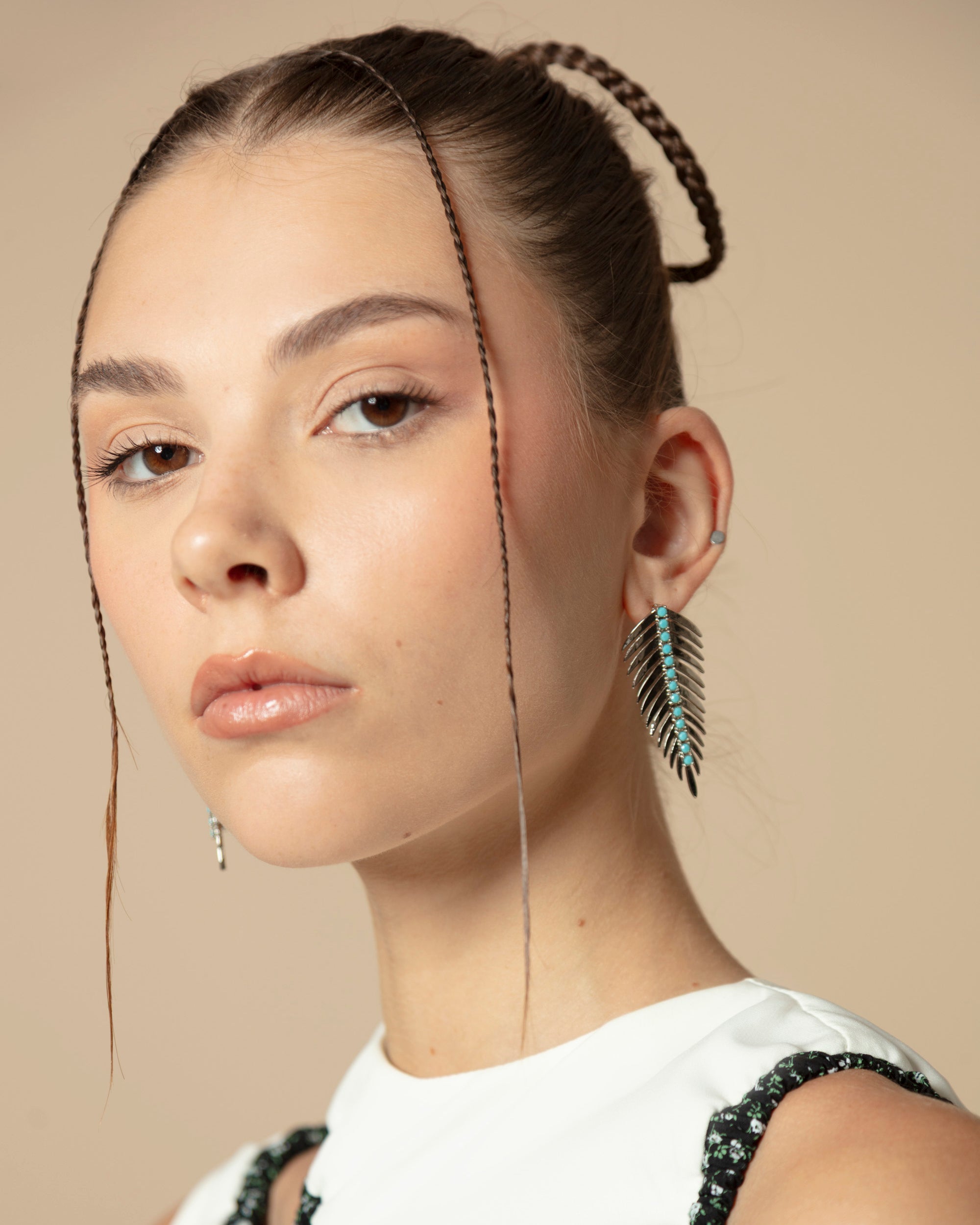MINI ELLISE EARRINGS SILVER TURQUOISE