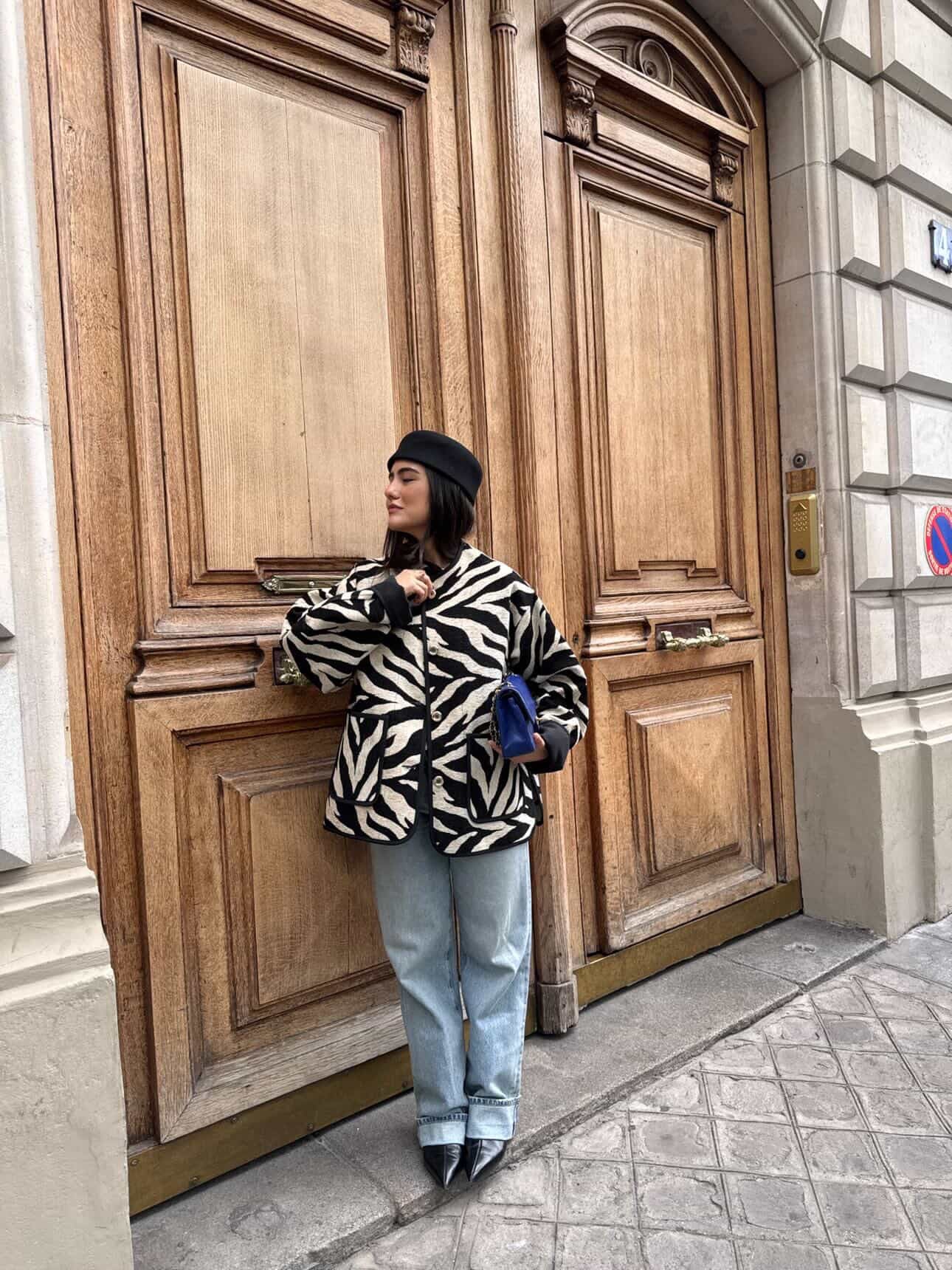 ROMAN JACKET JACQUARD ZEBRA BLACK/WHITE