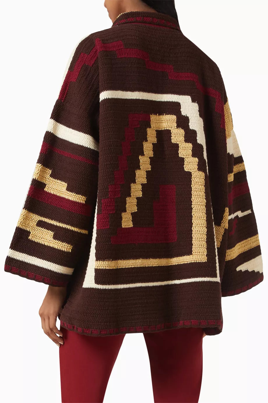KIONA JACKET LONG BROWN/BURGUNDY OS