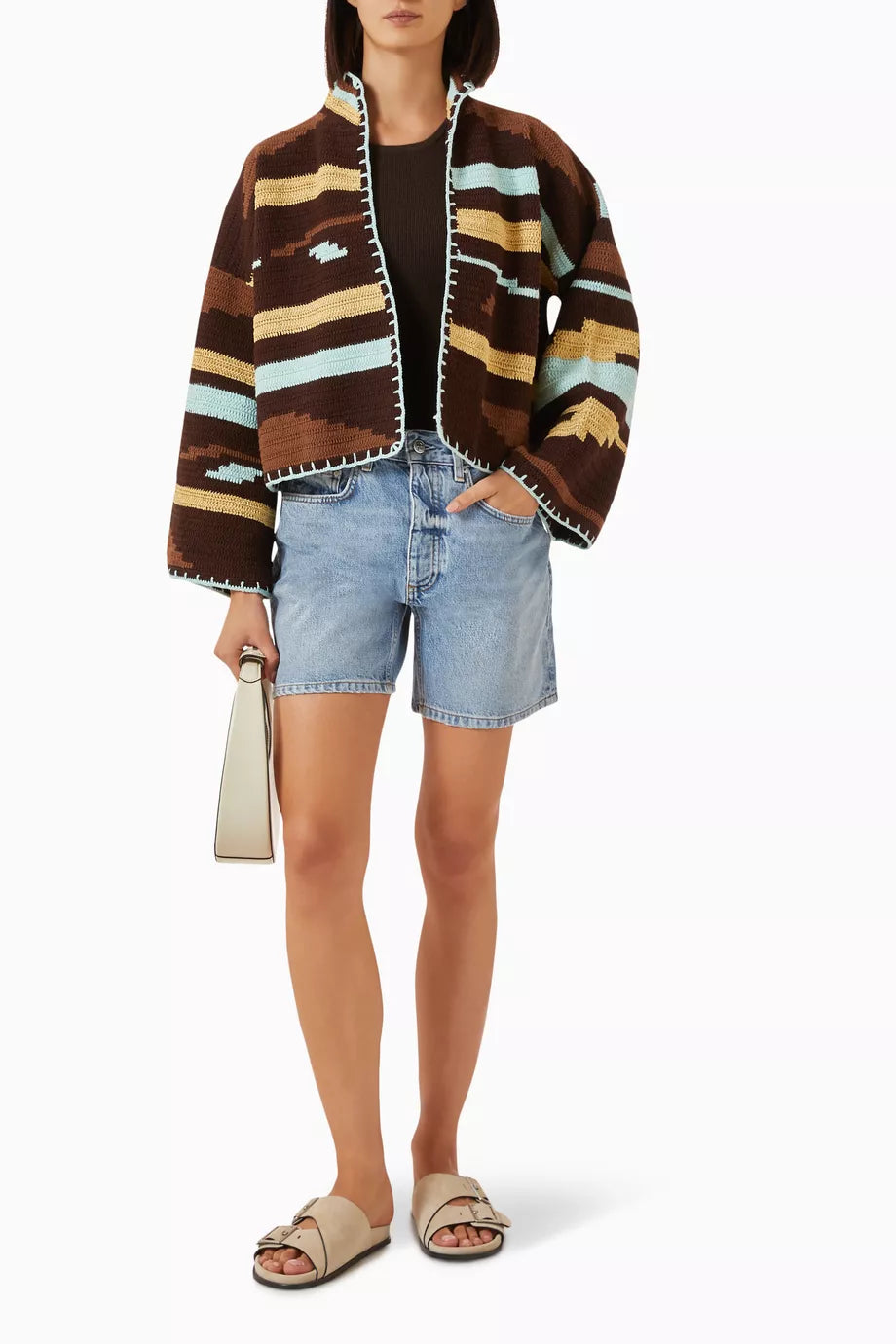 KIONA JACKET BROWN/AQUA OS