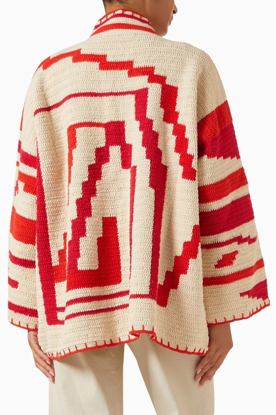 KIONA JACKET LONG BEIGE/RED OS