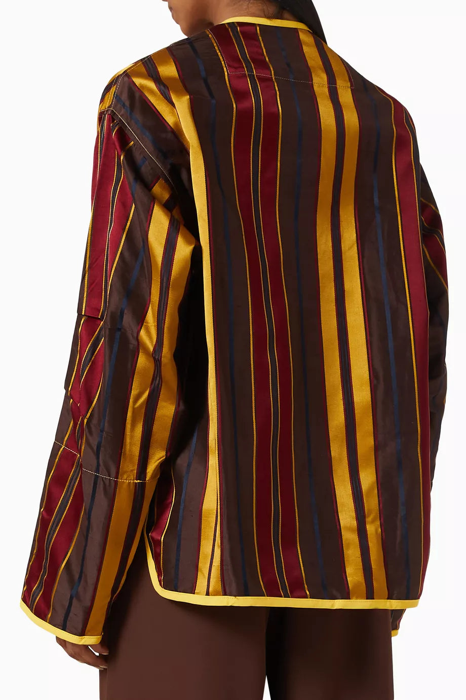 ROMAN JACKET TAFFETA BROWN STRIPED