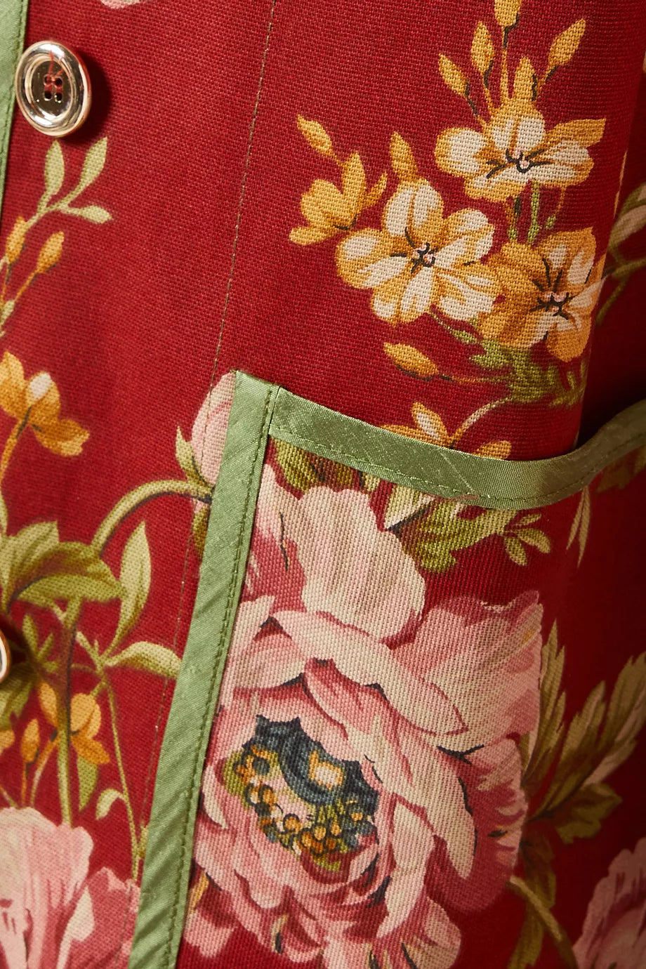ROMAN JACKET LIN ROUGE FLEURI