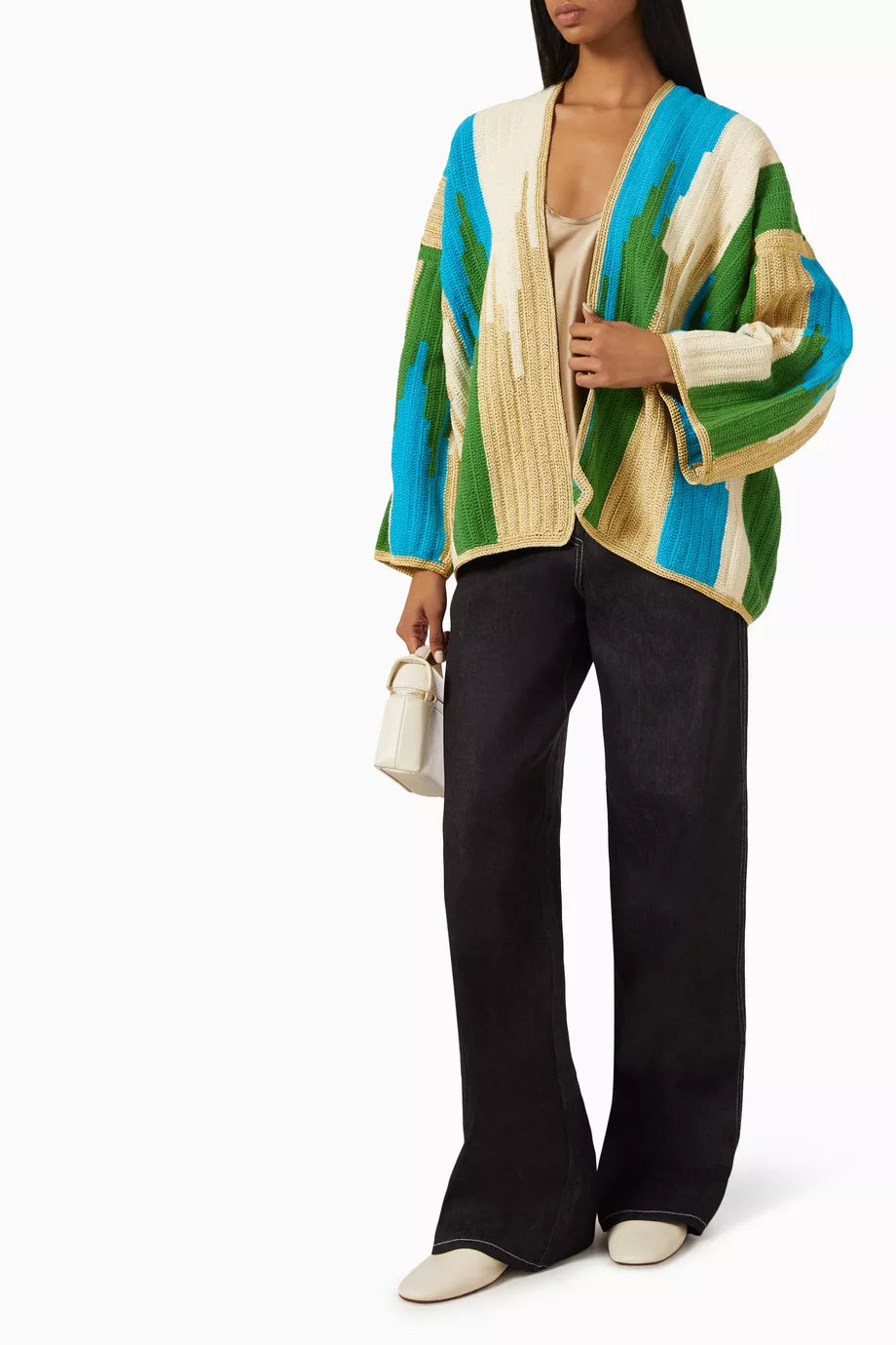 JADE JACKET BEIGE/GREEN/TURQUOISE