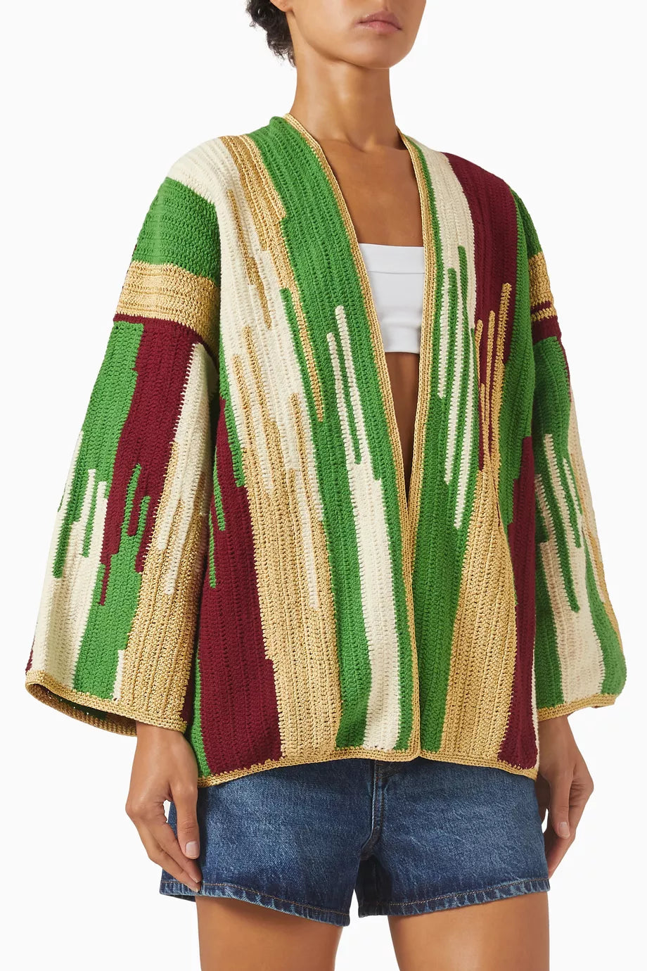 JADE JACKET BEIGE/GREEN/BURGUNDY