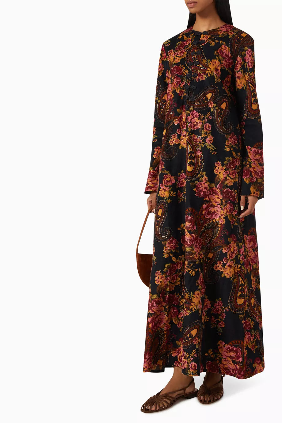 LUEUR DRESS CORDUROY PAISLEY BLACK