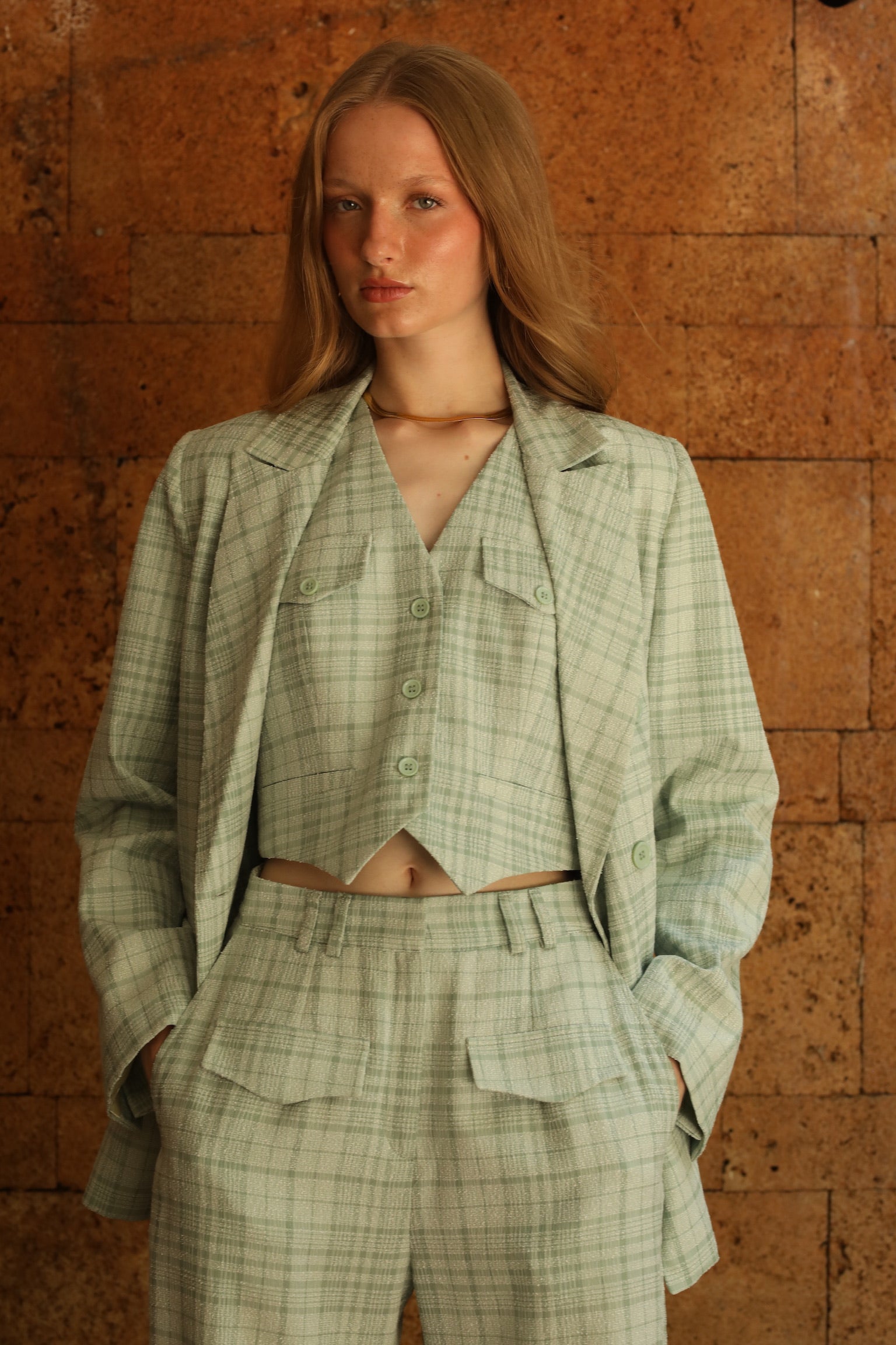 ROME BLAZER CARREAUX MINT