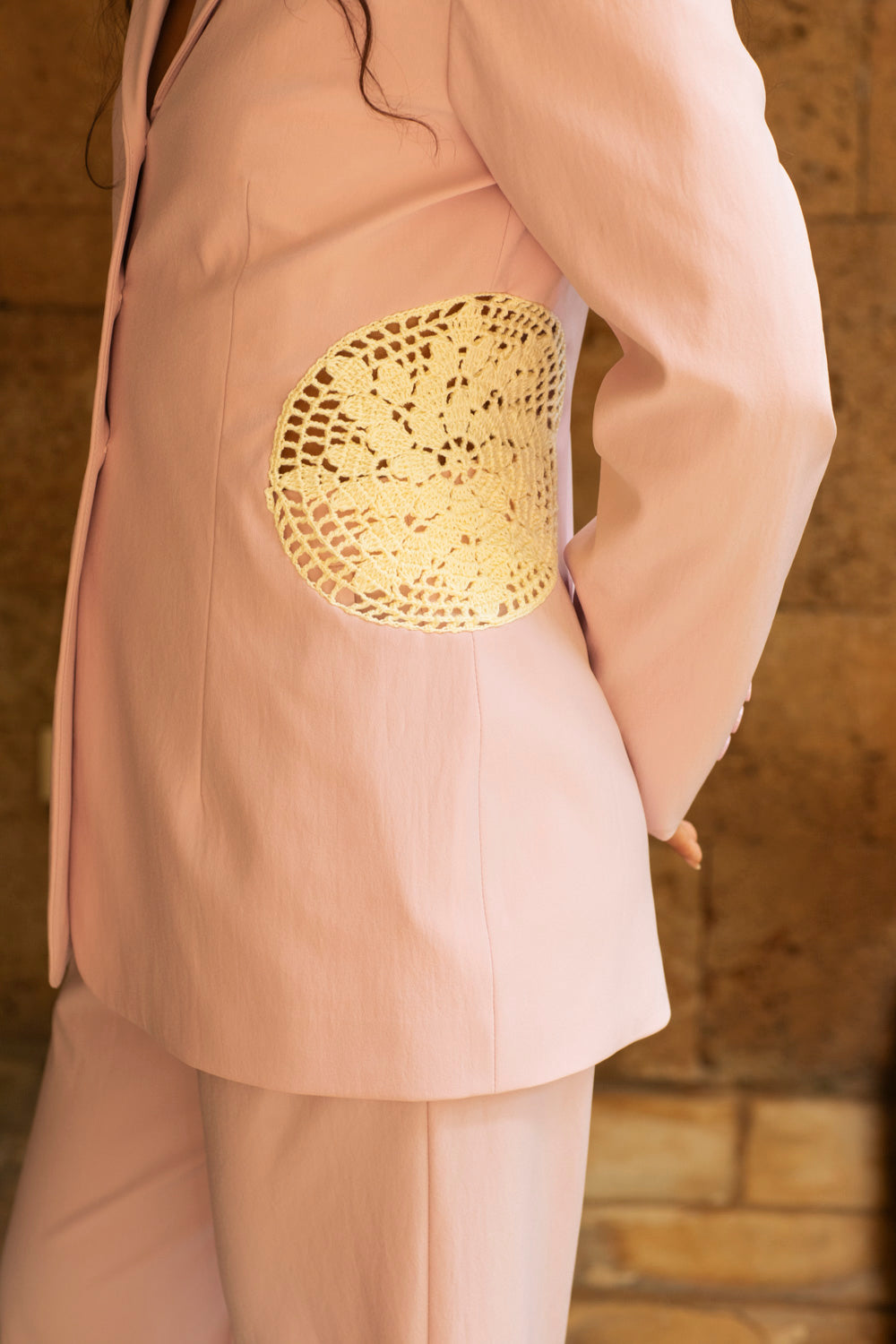 BEIRUT BLAZER PINK WITH CROCHET
