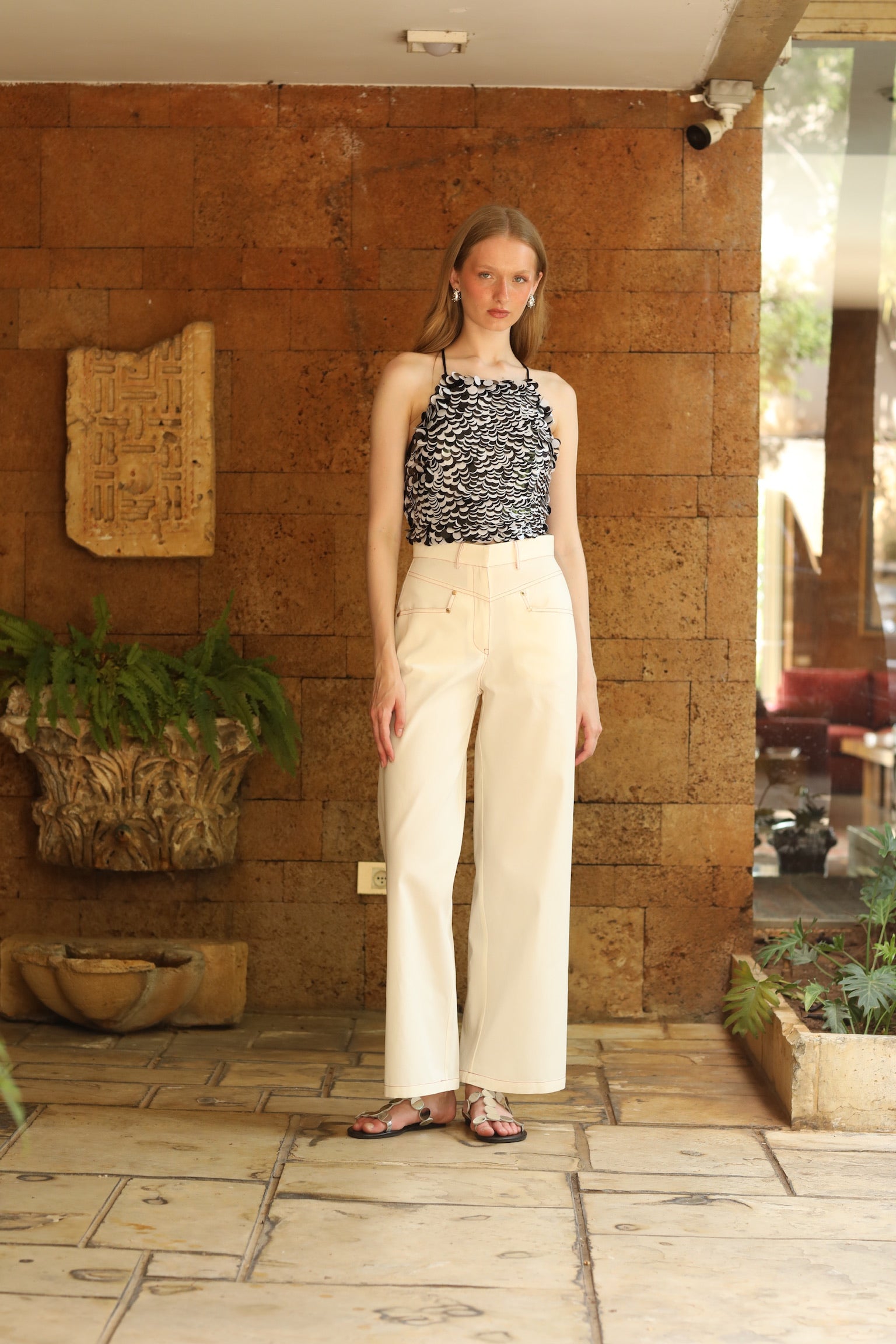 ALEKO PANTS JEANS WHITE